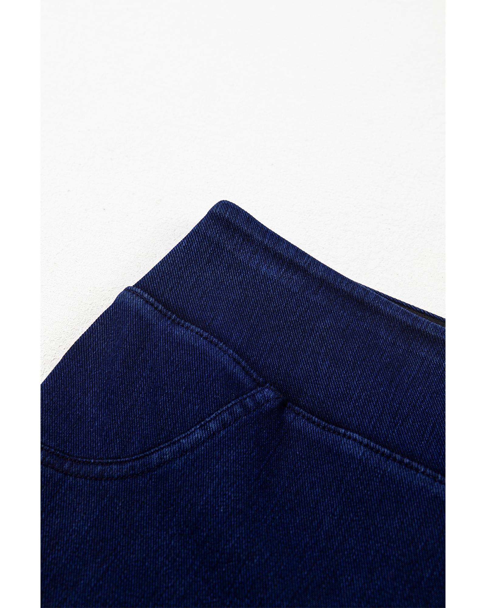 Ashleigh Blue Solid Color High Waist Stretchy Slim Fit Jeggings - L