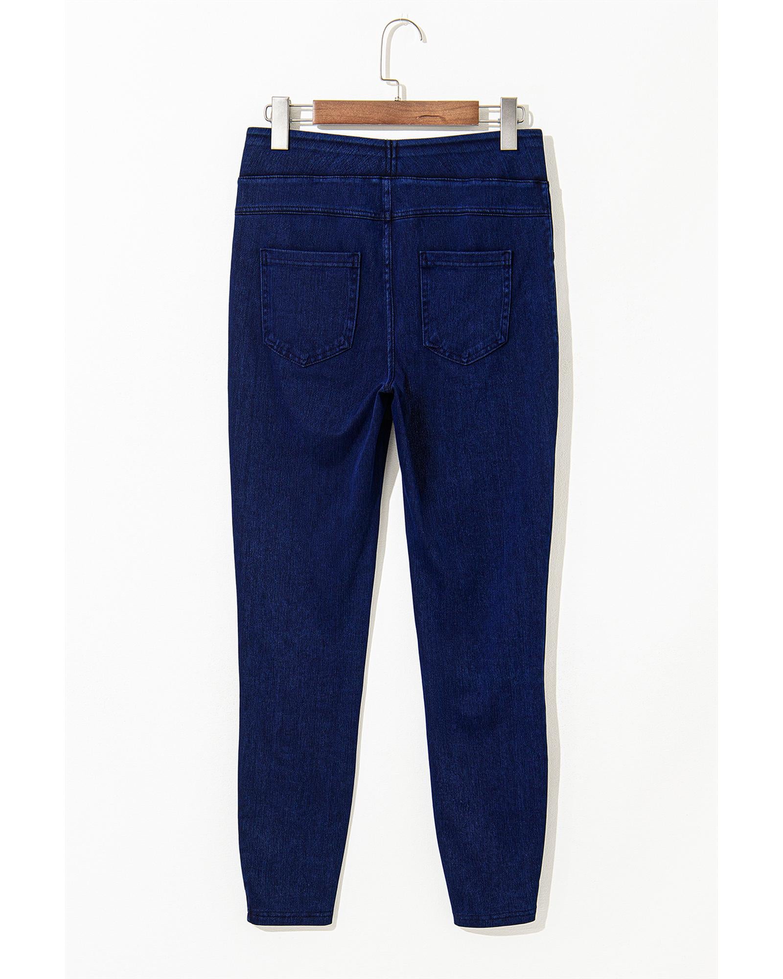 Ashleigh Blue Solid Color High Waist Stretchy Slim Fit Jeggings - M