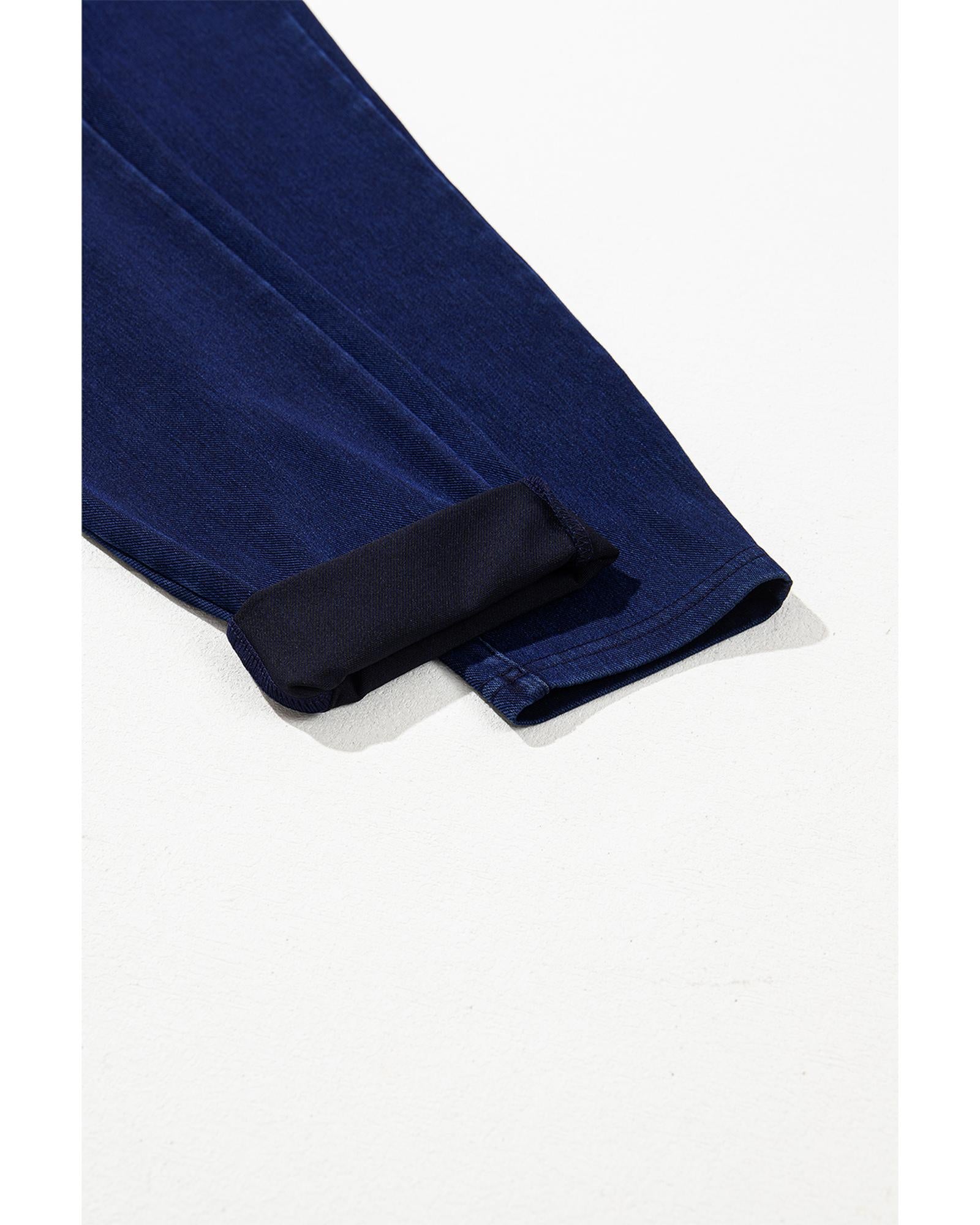 Ashleigh Blue Solid Color High Waist Stretchy Slim Fit Jeggings - M