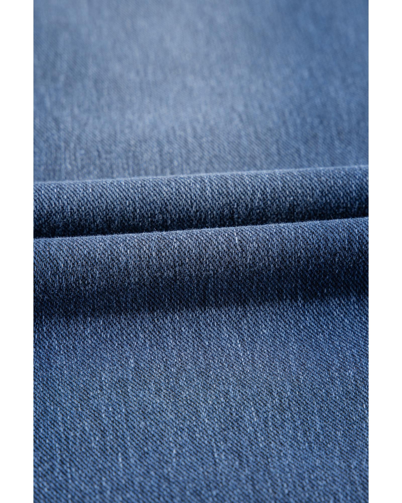 Navy Blue Skinny Elastic Waist Ankle Length Mid Waist Jeggings with Pockets - L