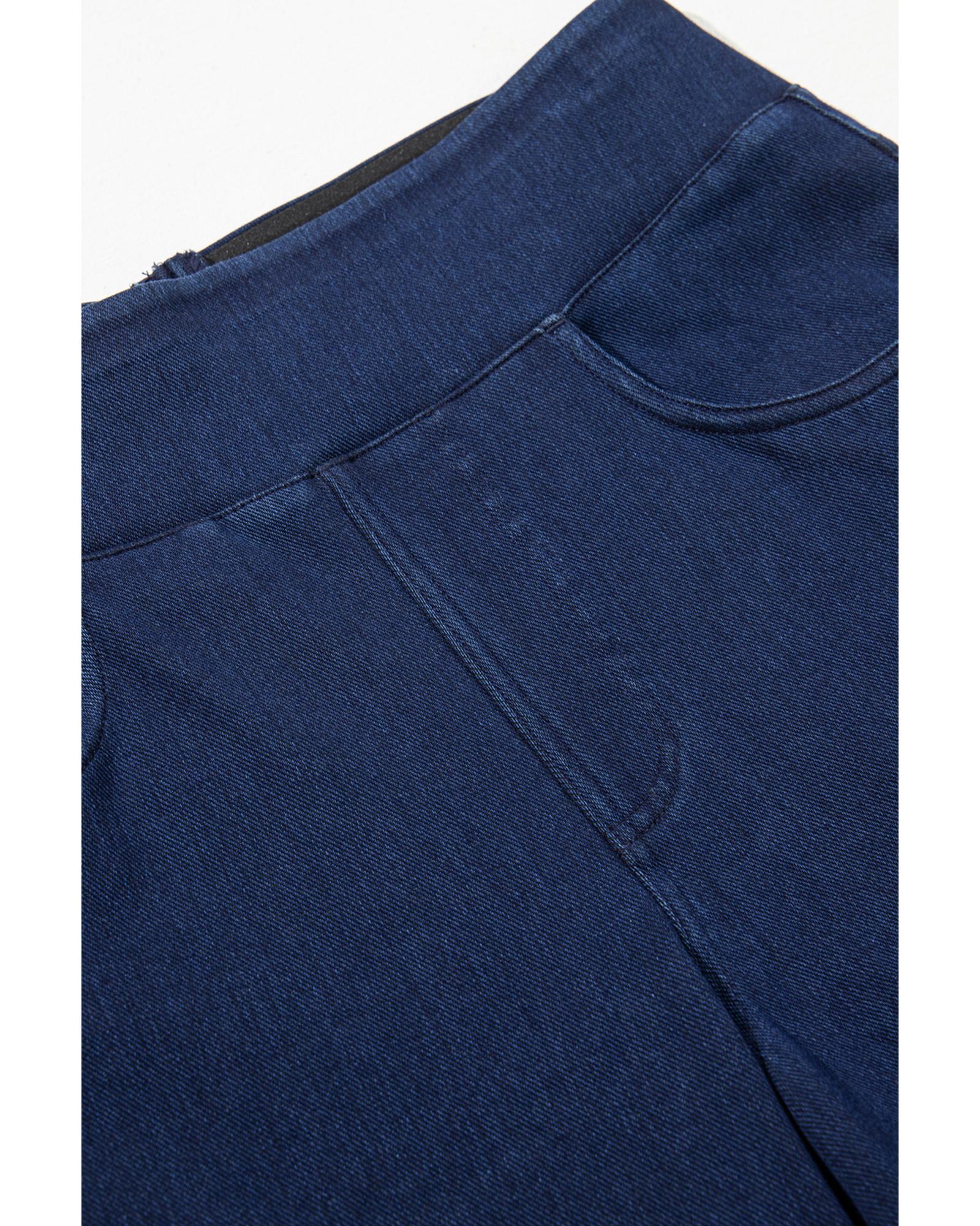 Sail Blue Medium Wash Straight Leg Loose Casual Jeans - L