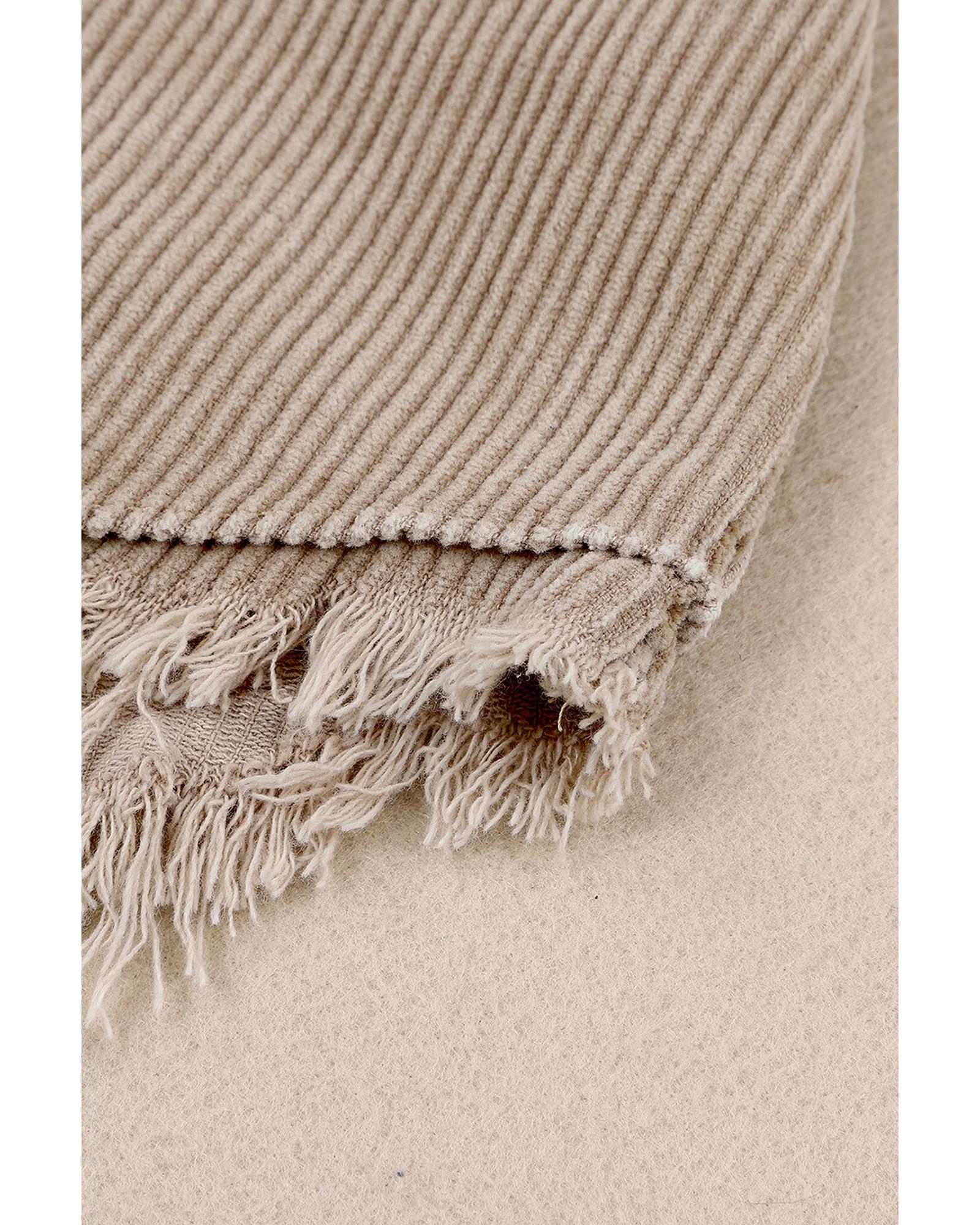 Azura Exchange Khaki Patchwork Hooded Corduroy Shacket - S