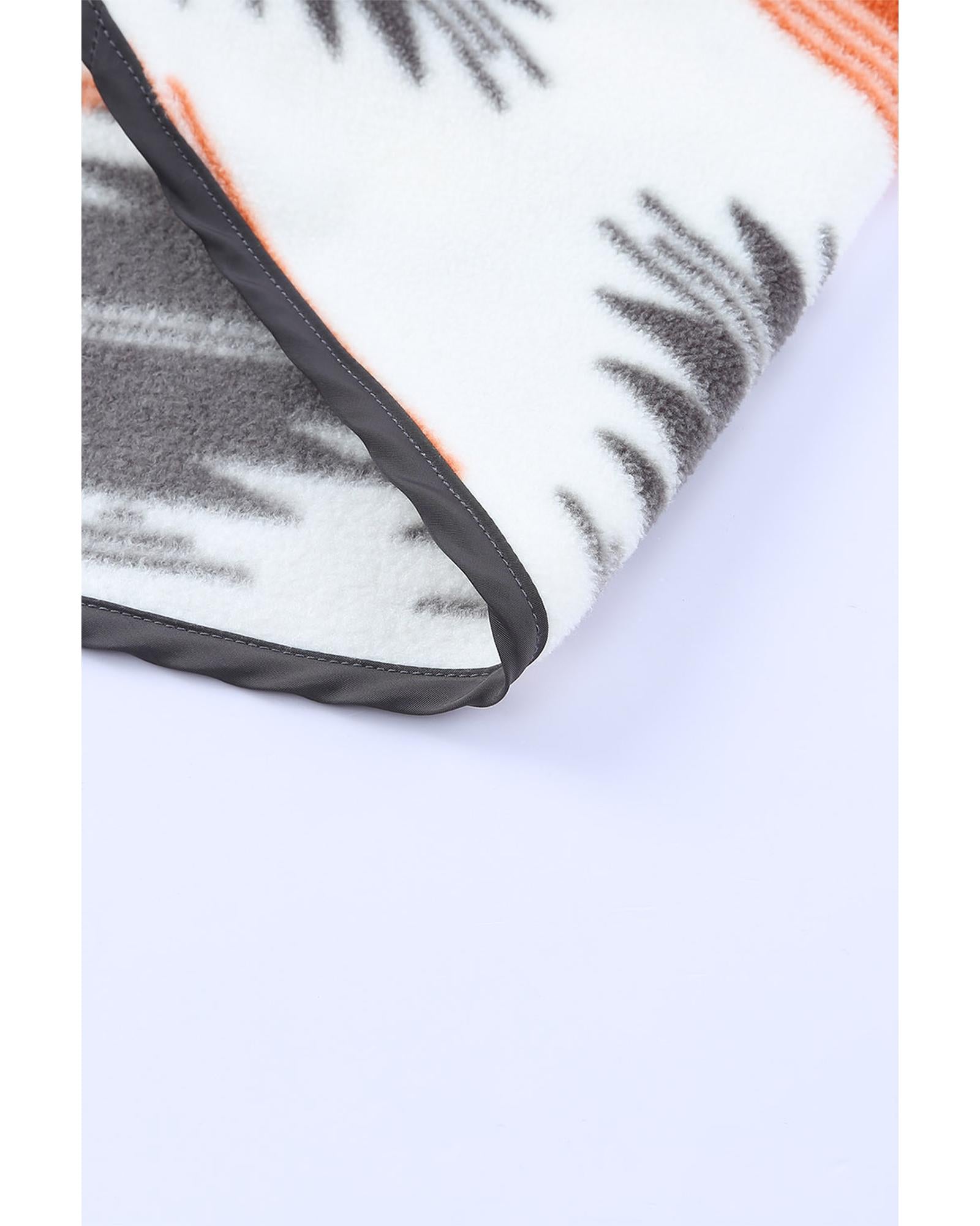 Gray Western Aztec Snap Buttoned Fleece Jacket - XL