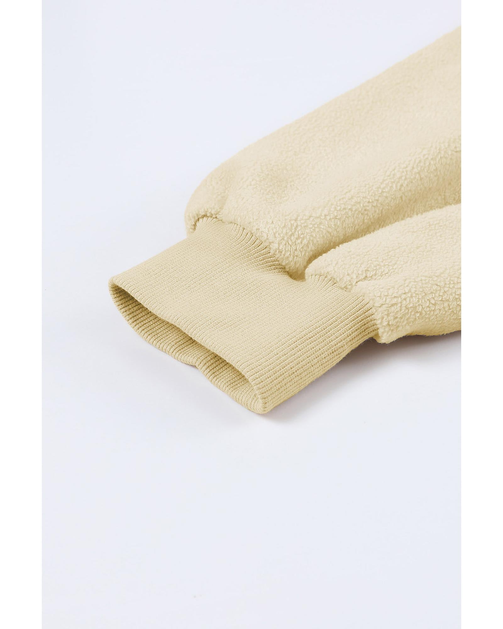 Apricot Flap Pocket Drawstring Hood Zip Up Jacket - XL