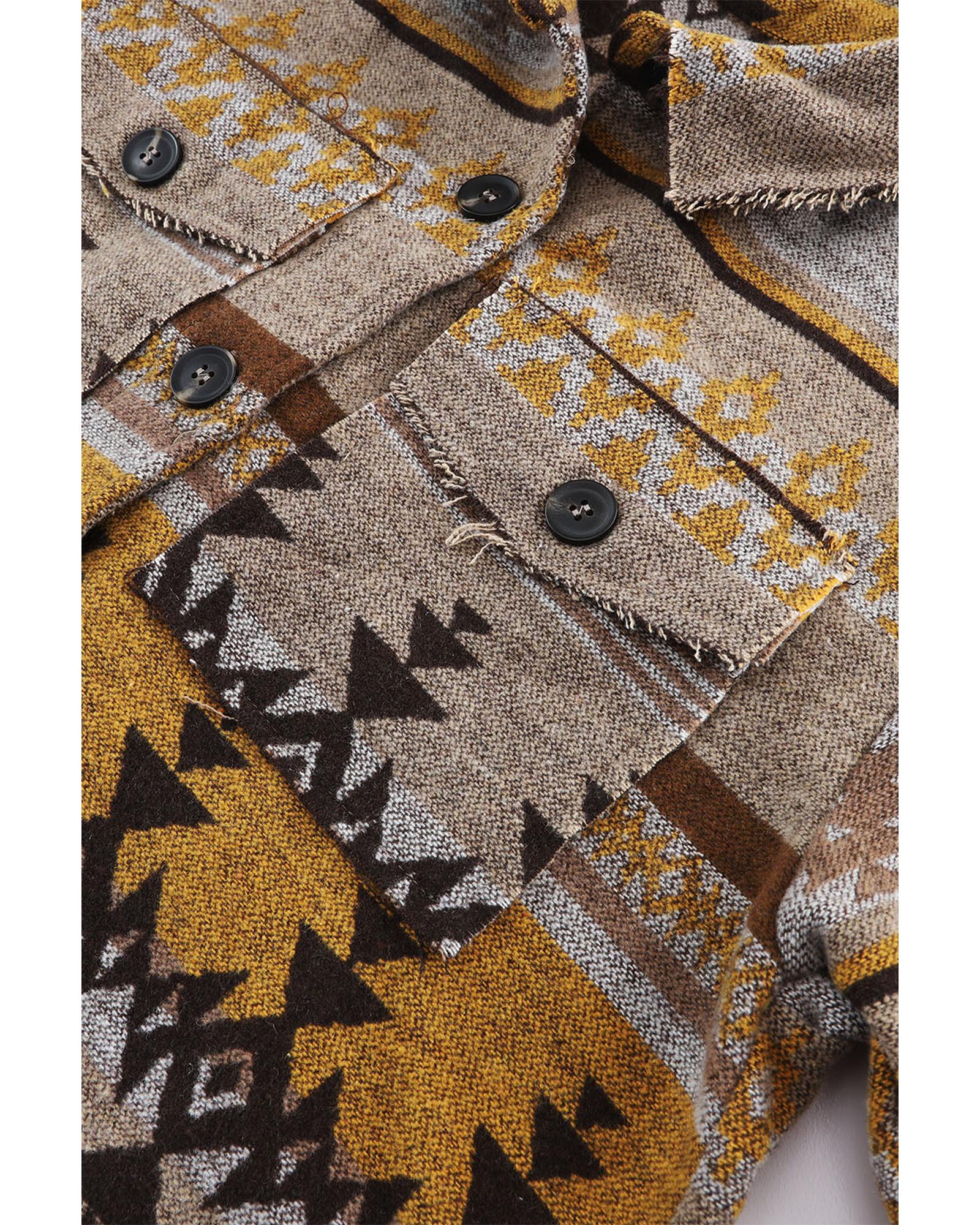 Azura Exchange Brown Western Aztec Print Jacket - M