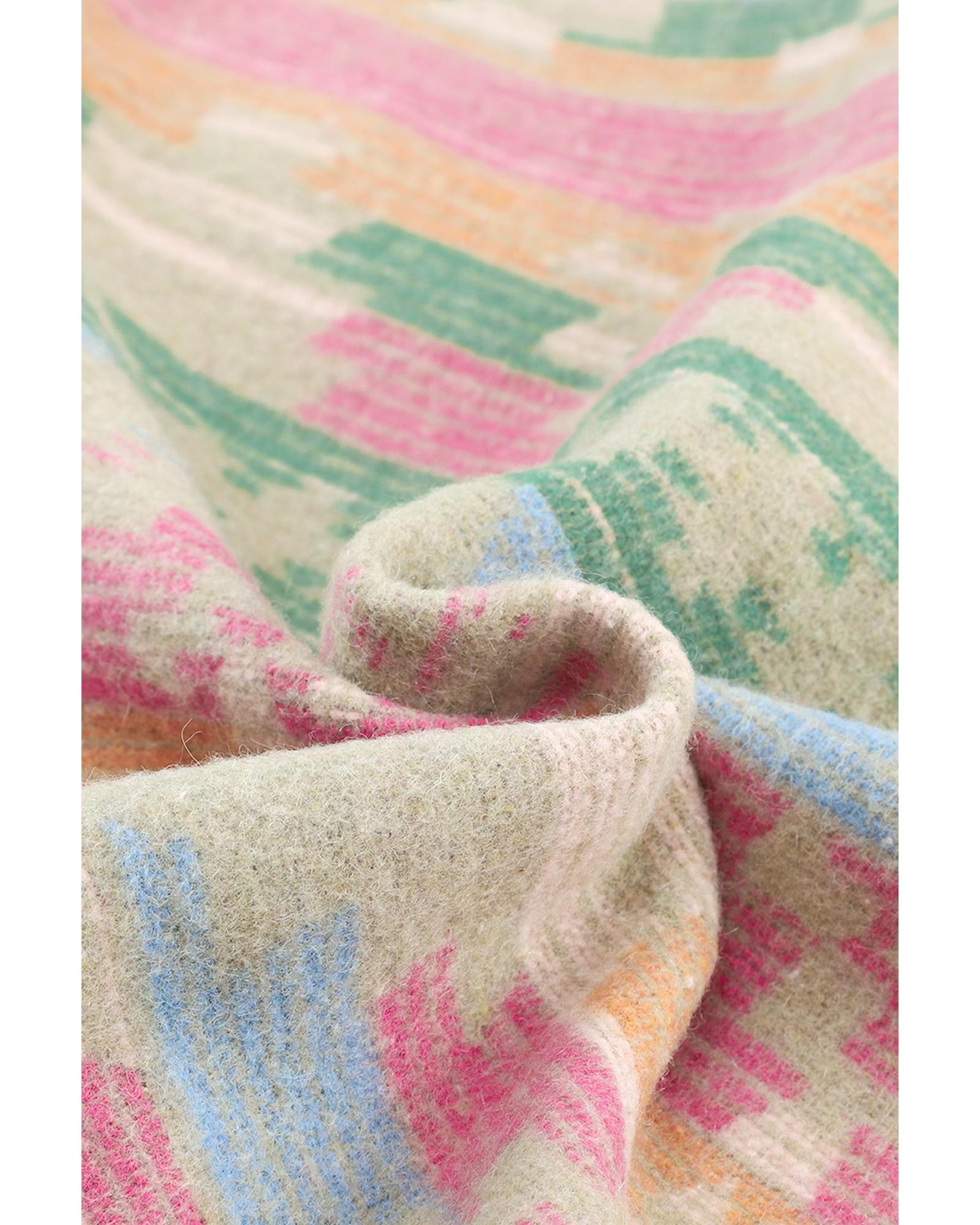 Azura Exchange Multicolor Western Aztec Print Button Flap Pocket Shacket - XL