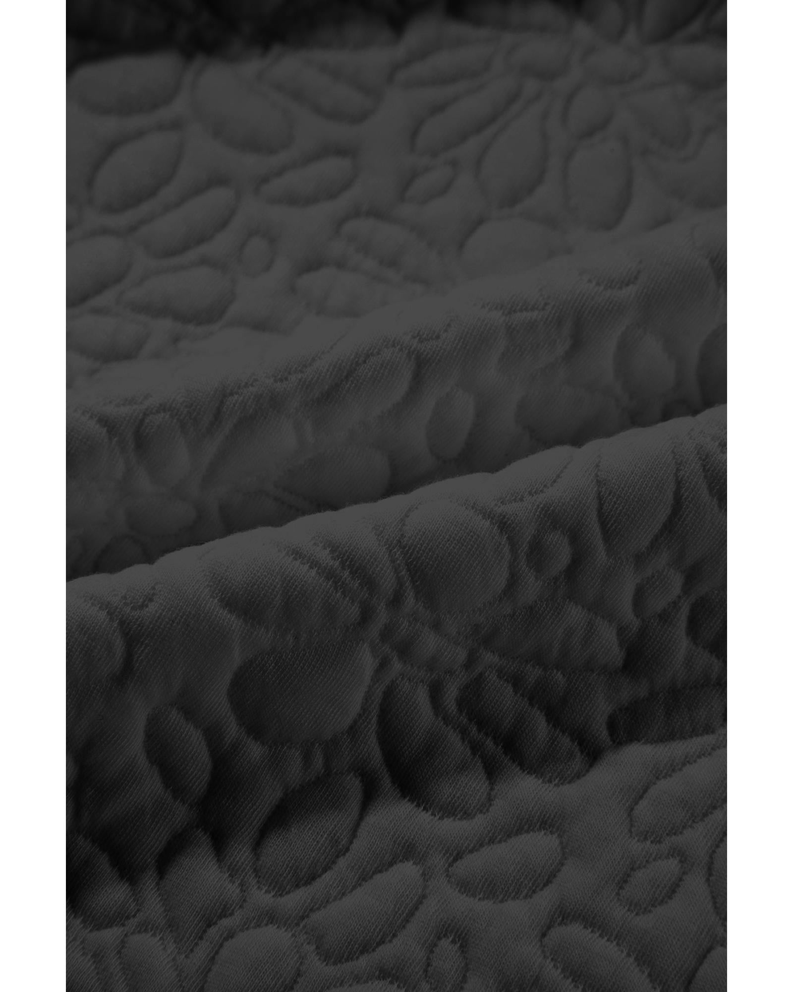 Black Floral Quilted Jacket - M