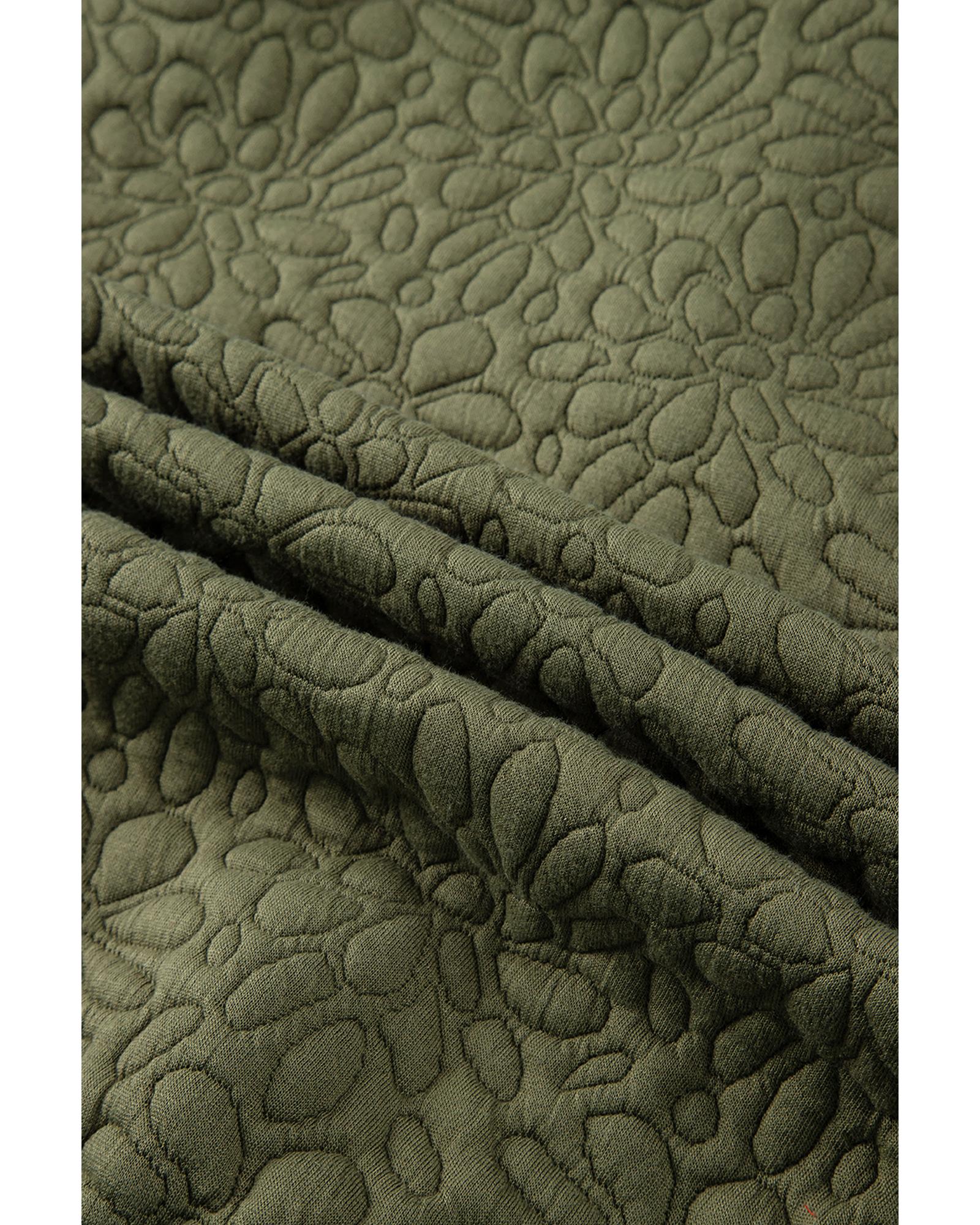 Jungle Green Floral Quilted Jacket - M