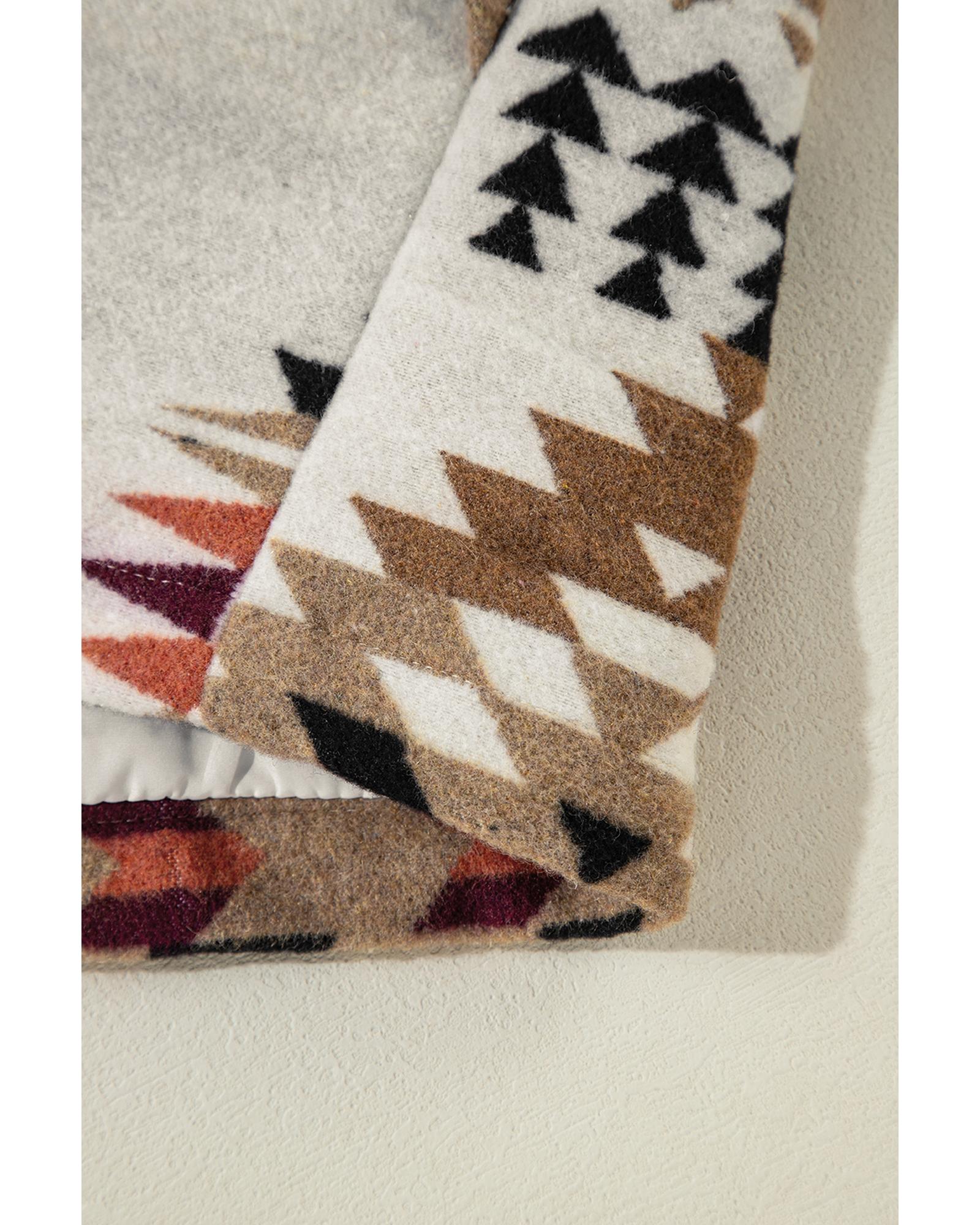 Beige Aztec Printed Stand Neck Zip Up Jacket - S