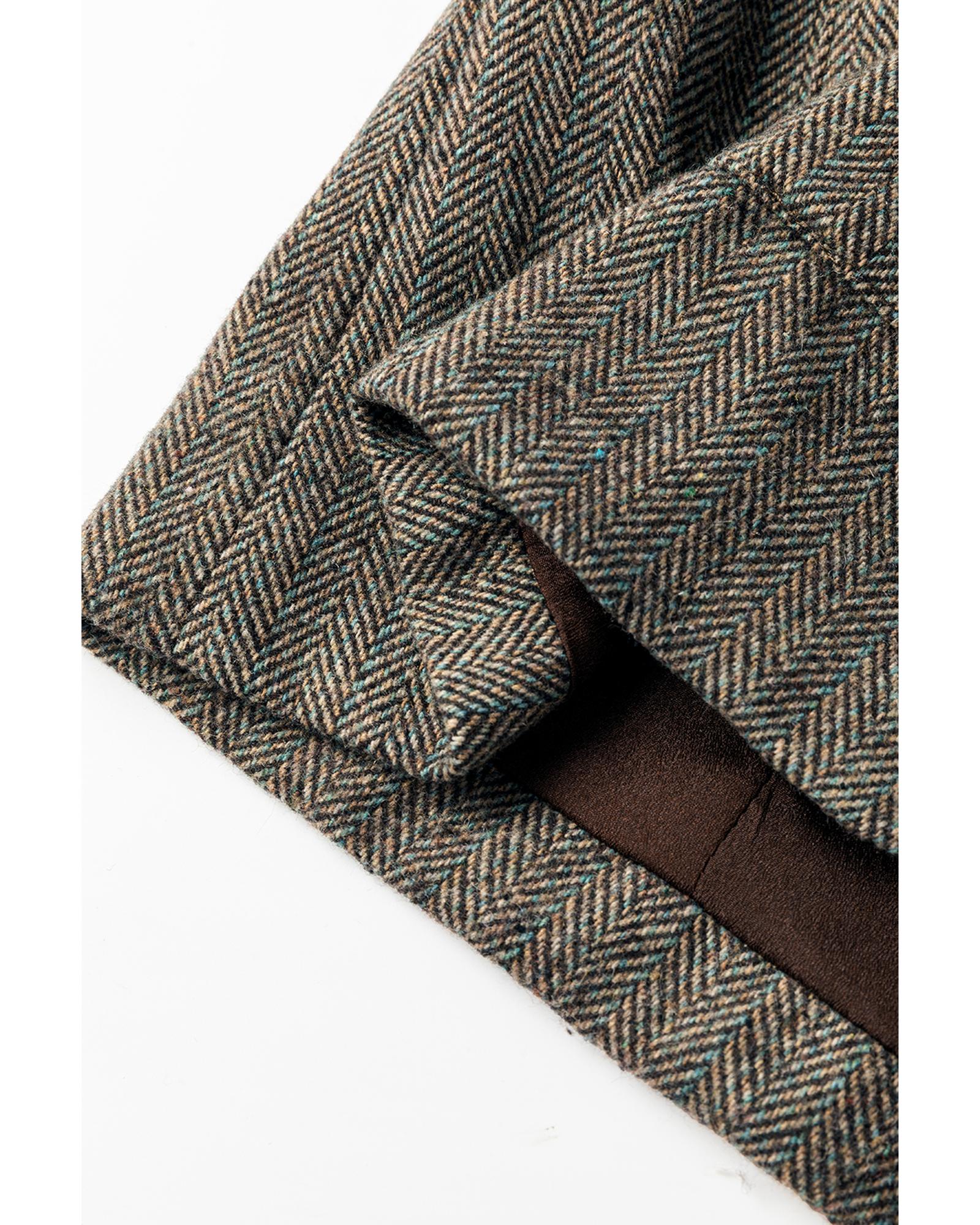 Desert Palm Twilled Single Breasted Lapel Blazer Coat - S