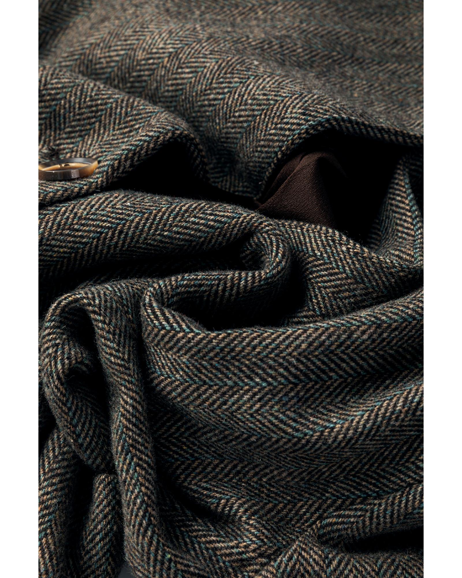 Desert Palm Twilled Single Breasted Lapel Blazer Coat - XL