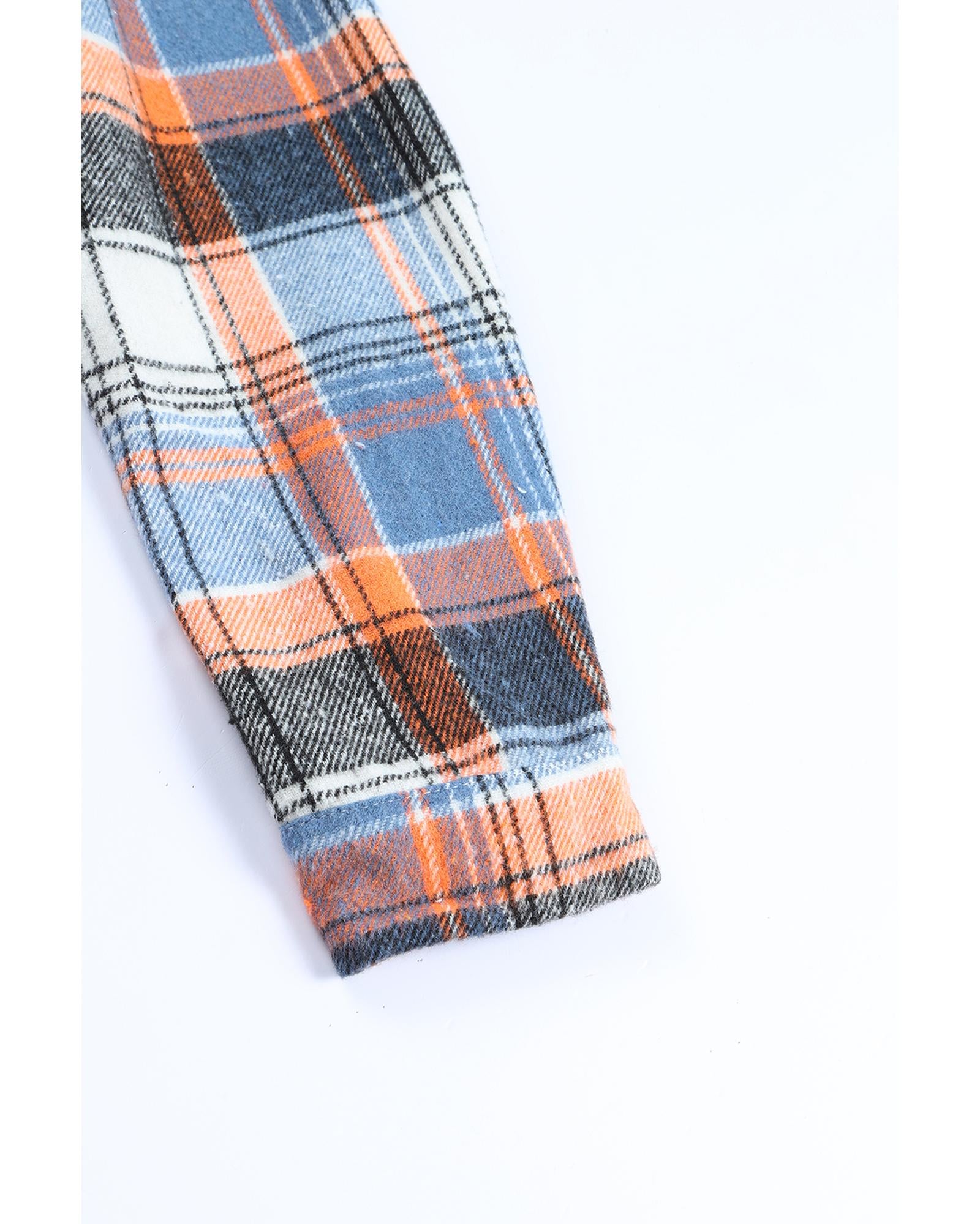 Multicolor Plaid Button Down Ruffled Shirt Jacket - 2XL