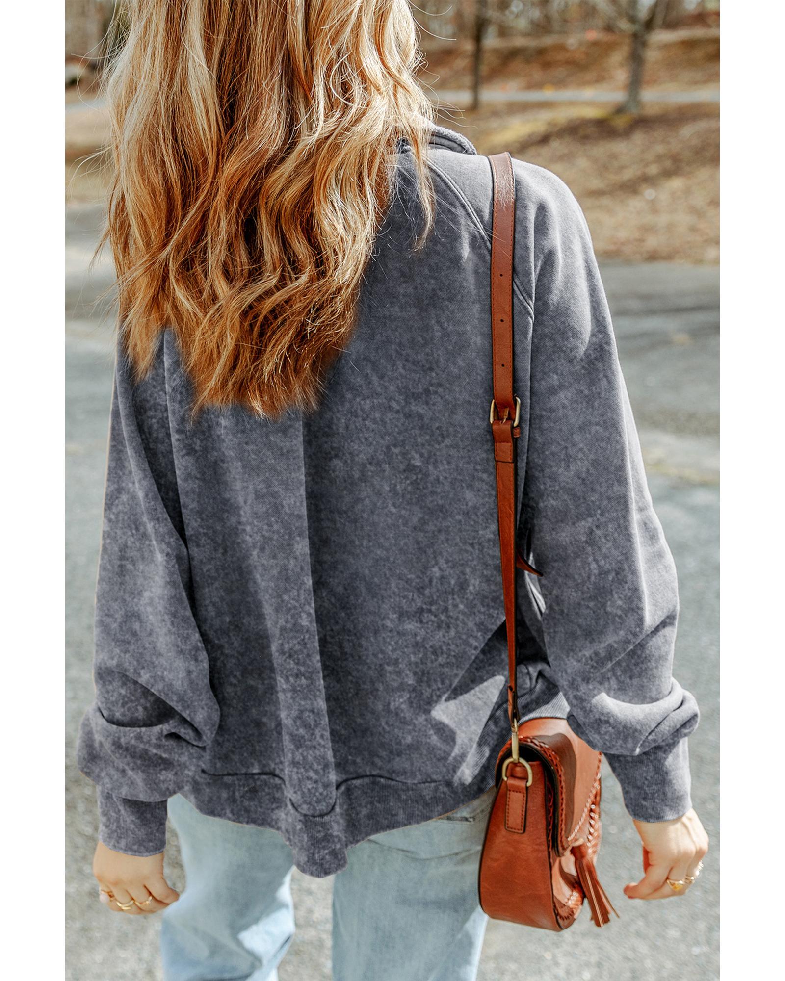 Gray Vintage Washed Flap Pocket Button Shacket - L