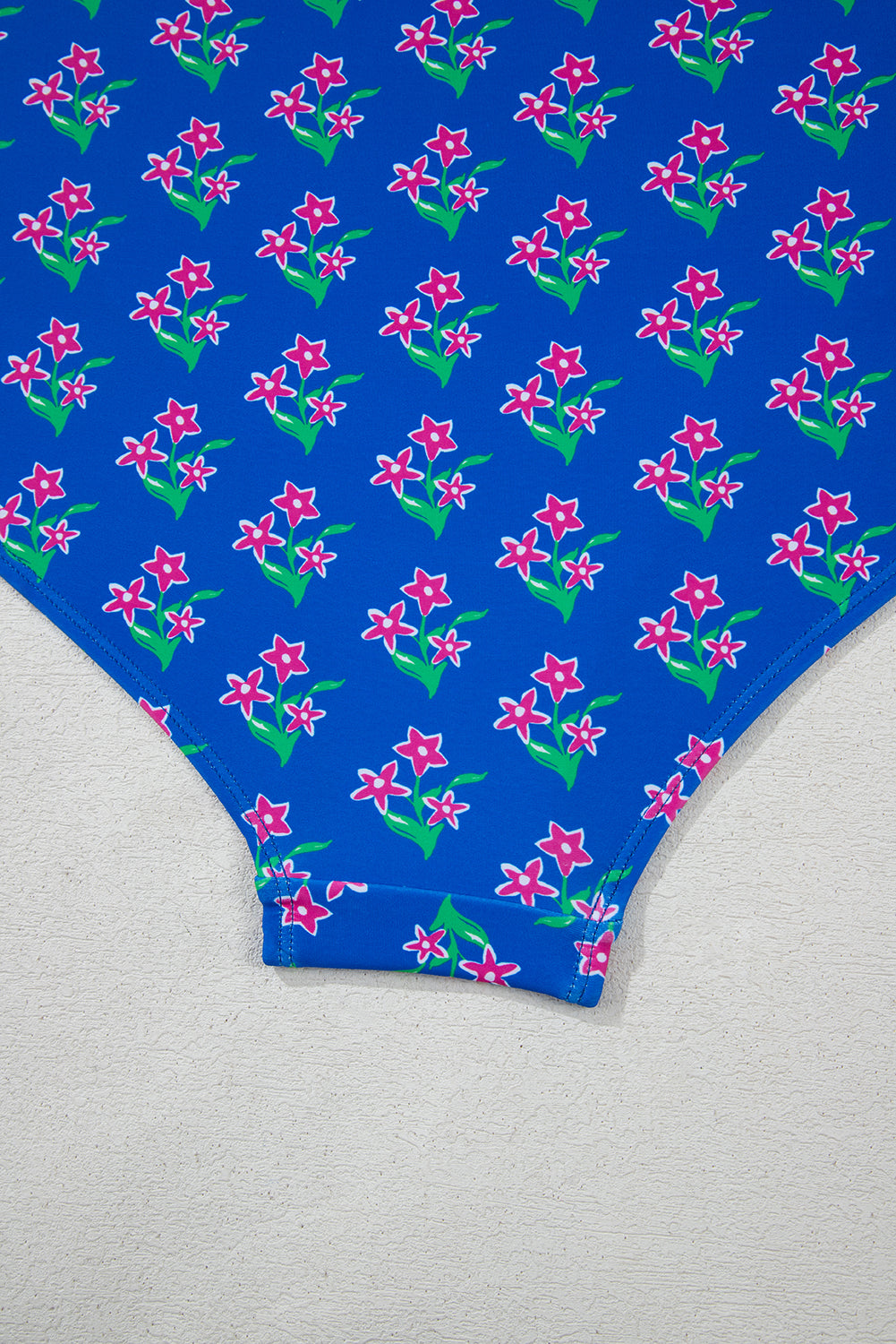 Blue Fashion Print Tied Straps Crop Vest and High Waist Plus Size Bikini - 3X