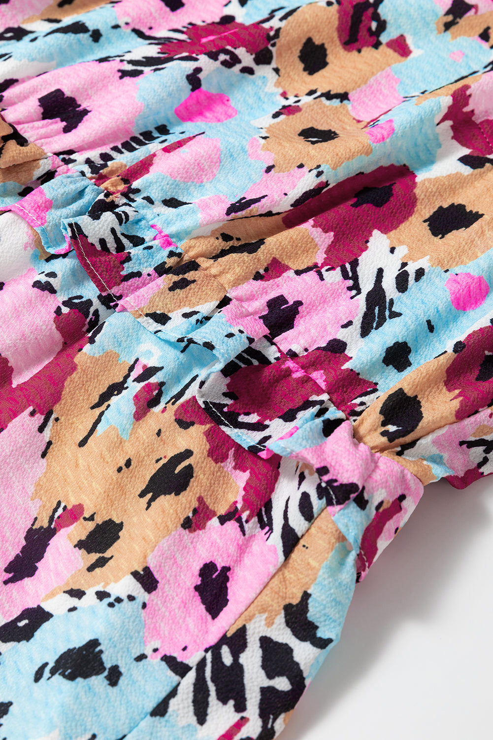 Red Floral Ruffled Cap Sleeve Plus Size Mini Dress - 1X