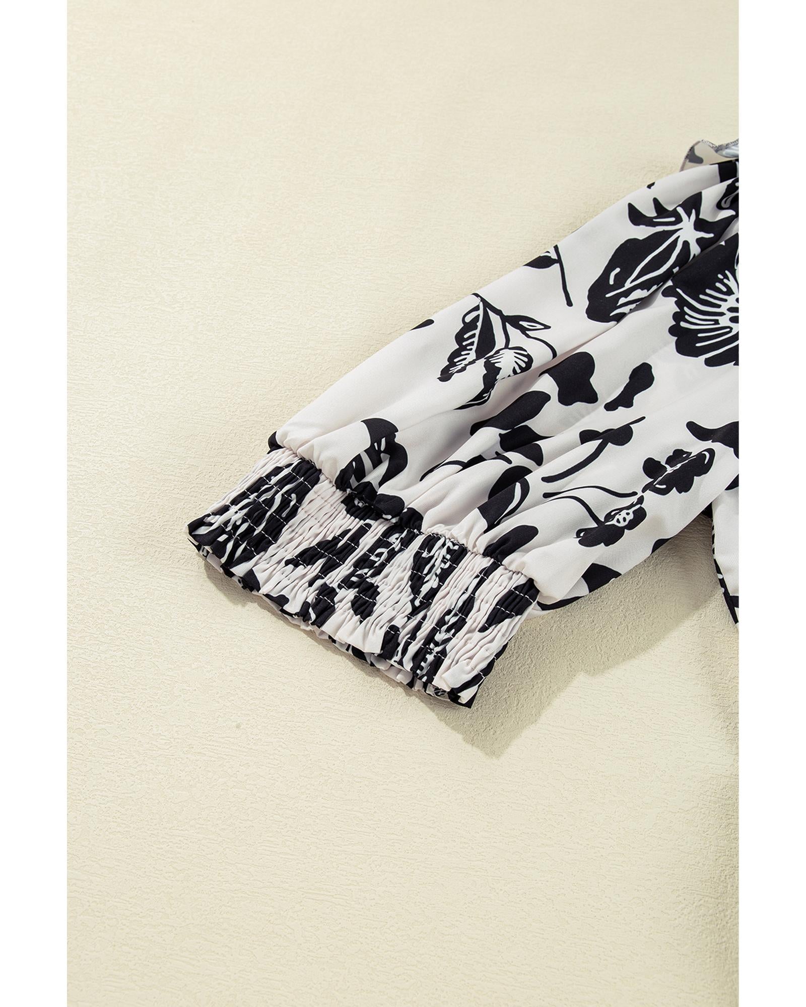 Black Floral Print Tiered Frilled Half Sleeve Plus Size Mini Dress - 4X