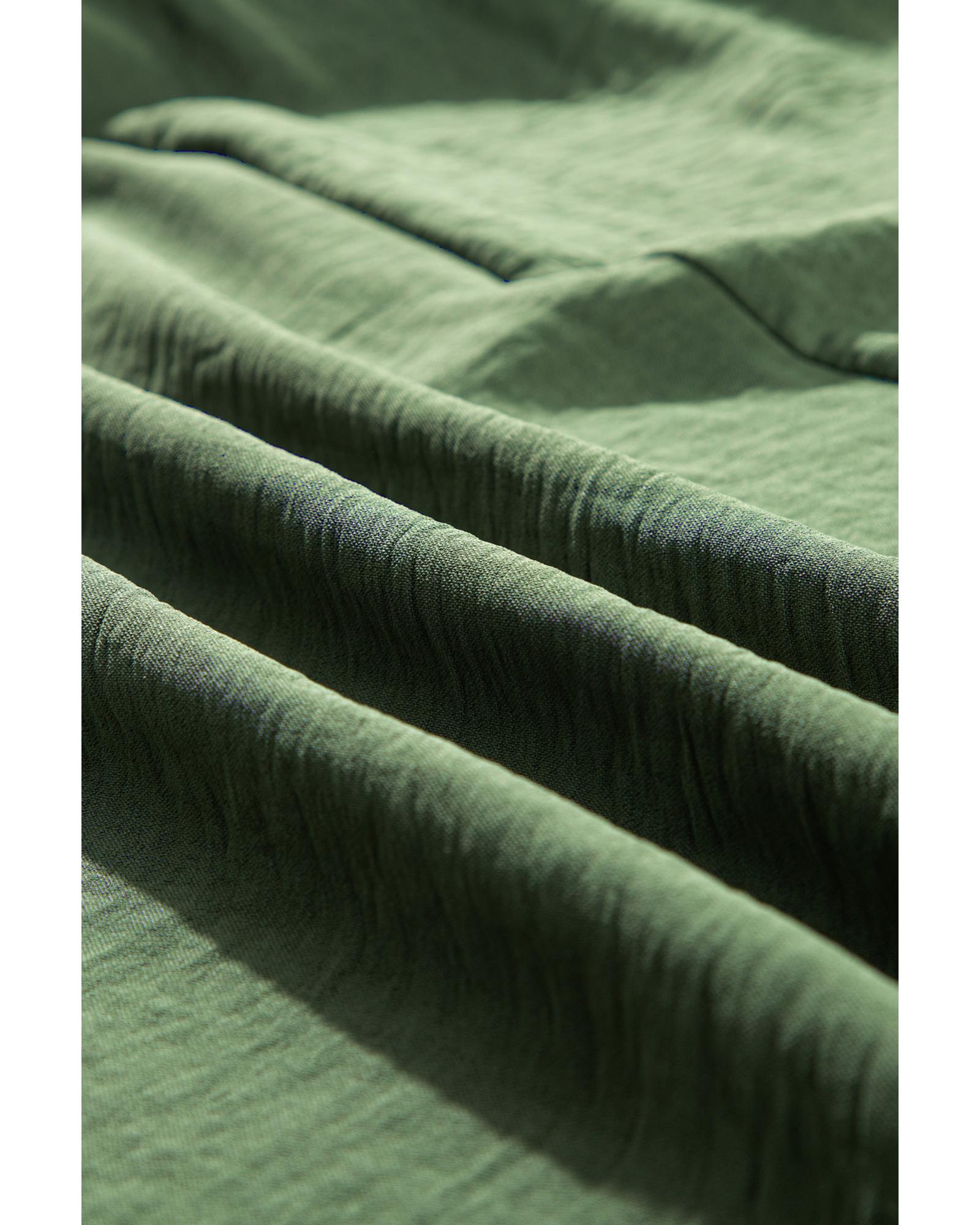 Four Leaf Clover Surplice Neckline Shirred High Waist Plus Size Maxi Dress - 1X