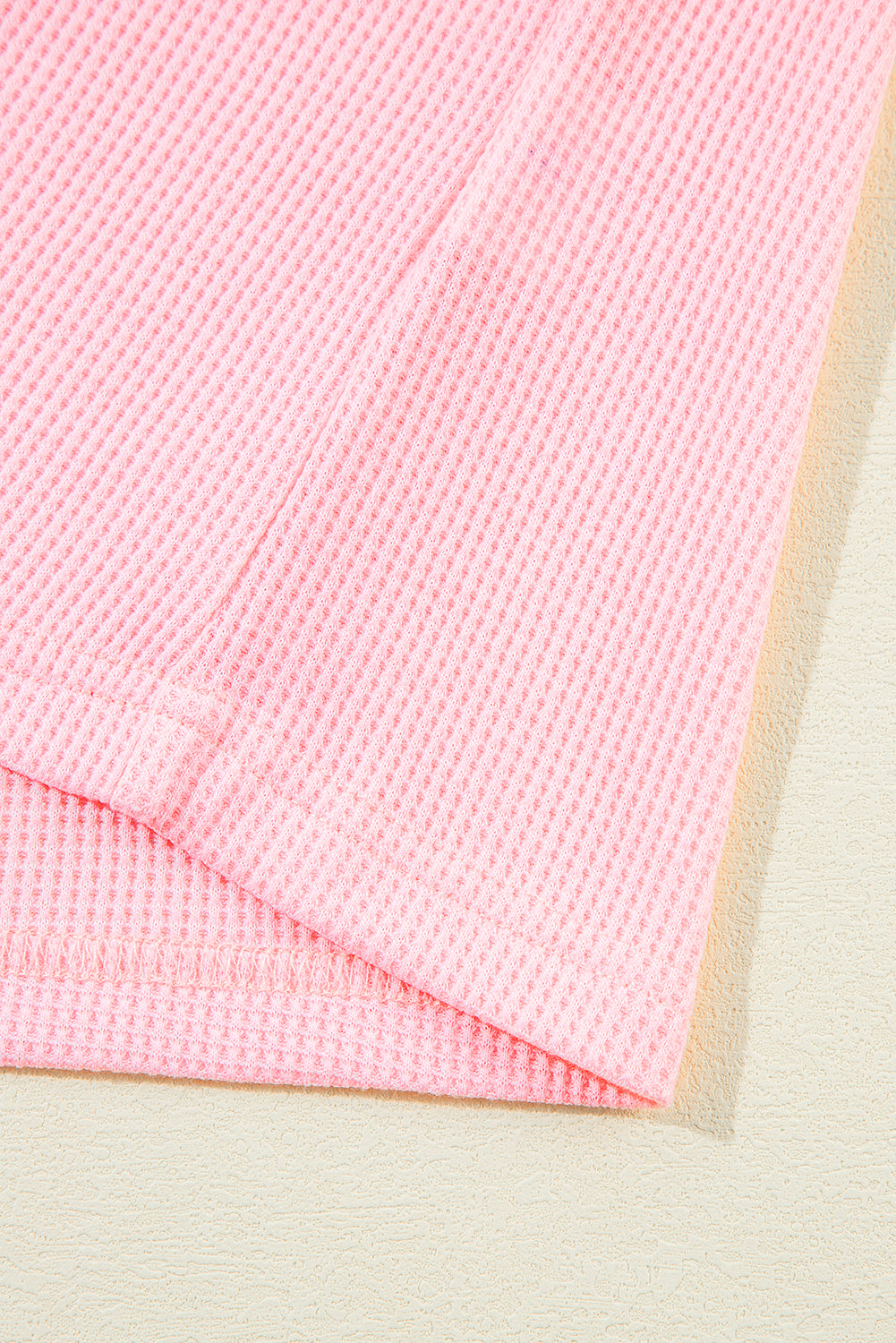 Pink Plus Size Ribbed Exposed Seam Tee and Shorts Set - 3X