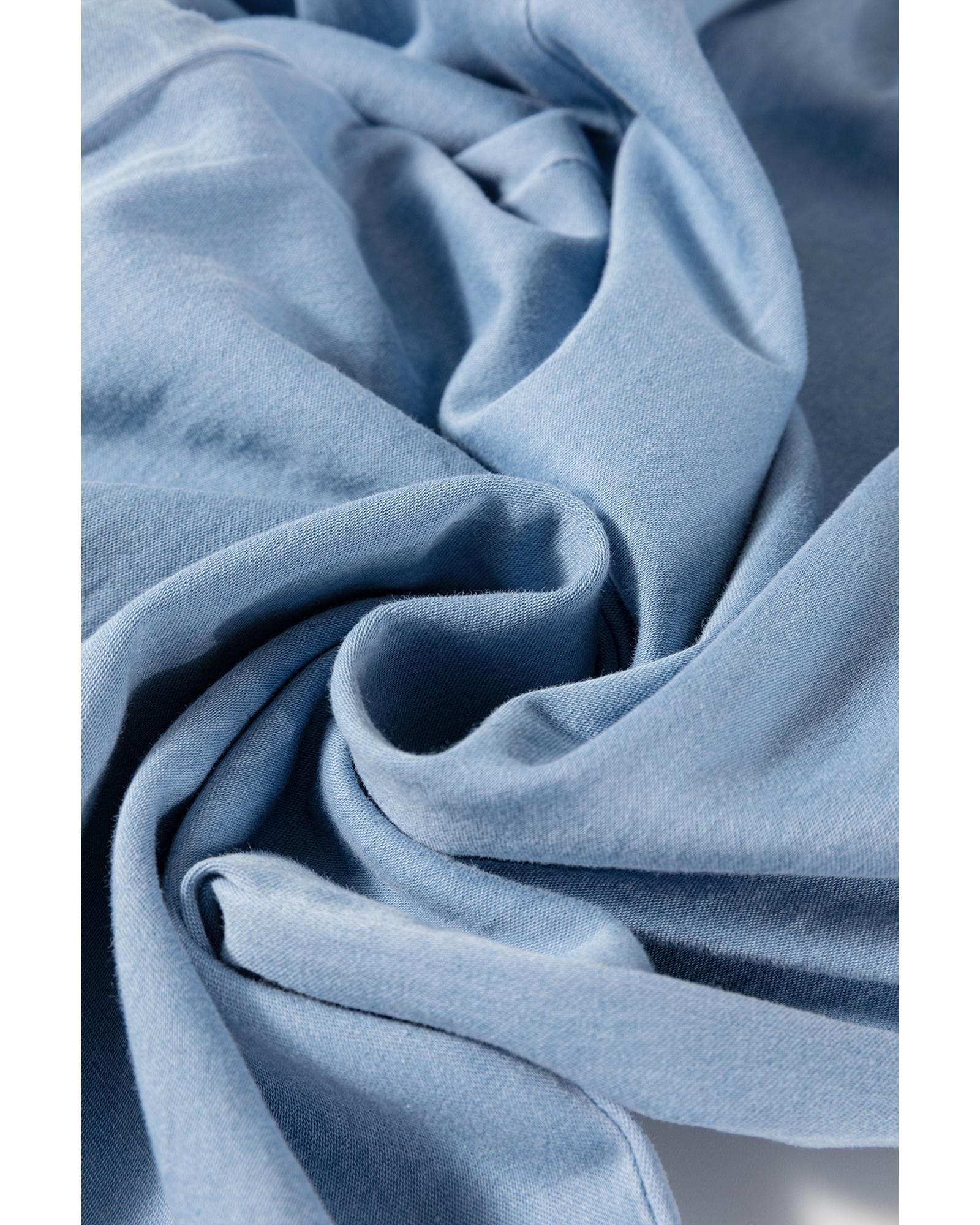 Beau Blue Casual Wide Slit Leg High Waist Loose Plus Size Jeans - 4X