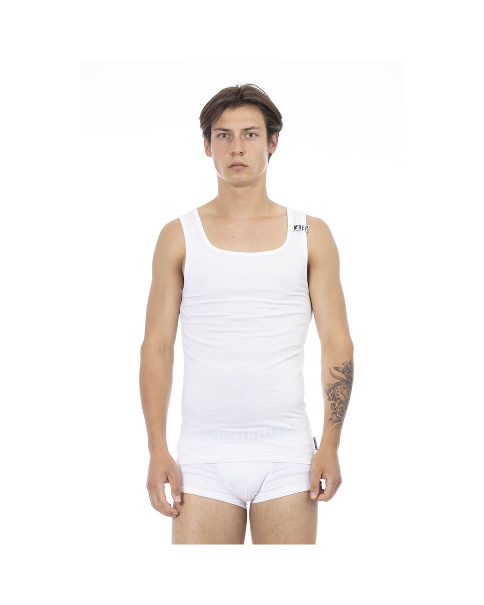 Stretch Cotton Logoed Shoulder Pad Mens Tank Top XL Men