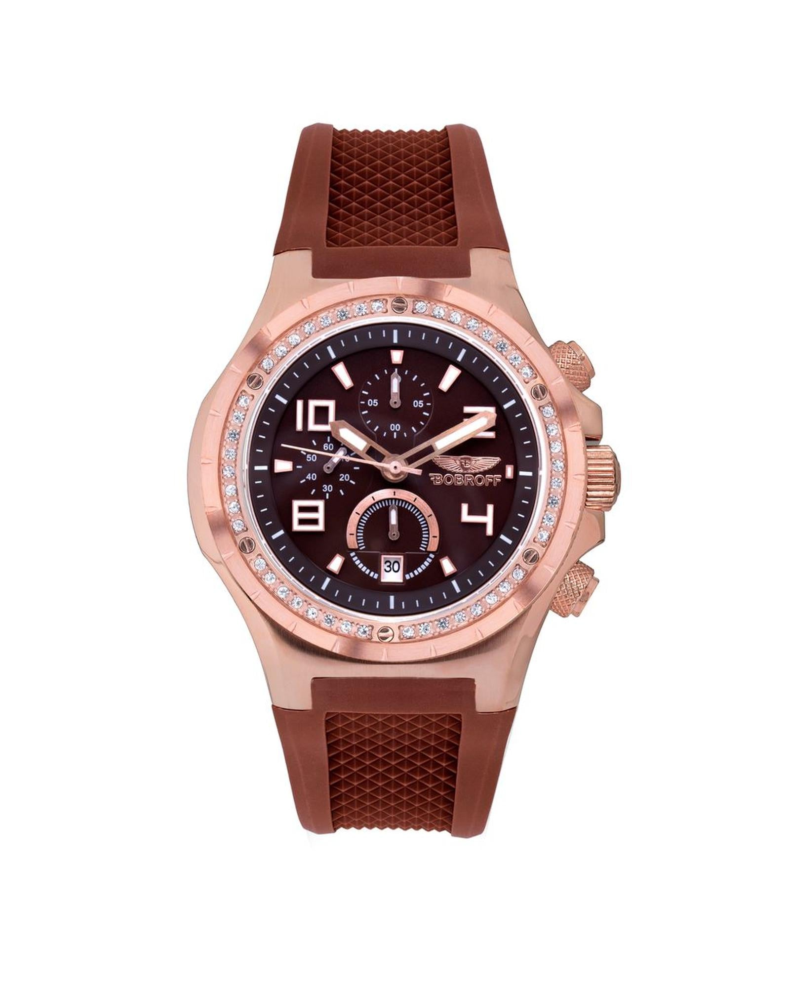 Bobroff Unisex's Brown Rubber Watch - One Size