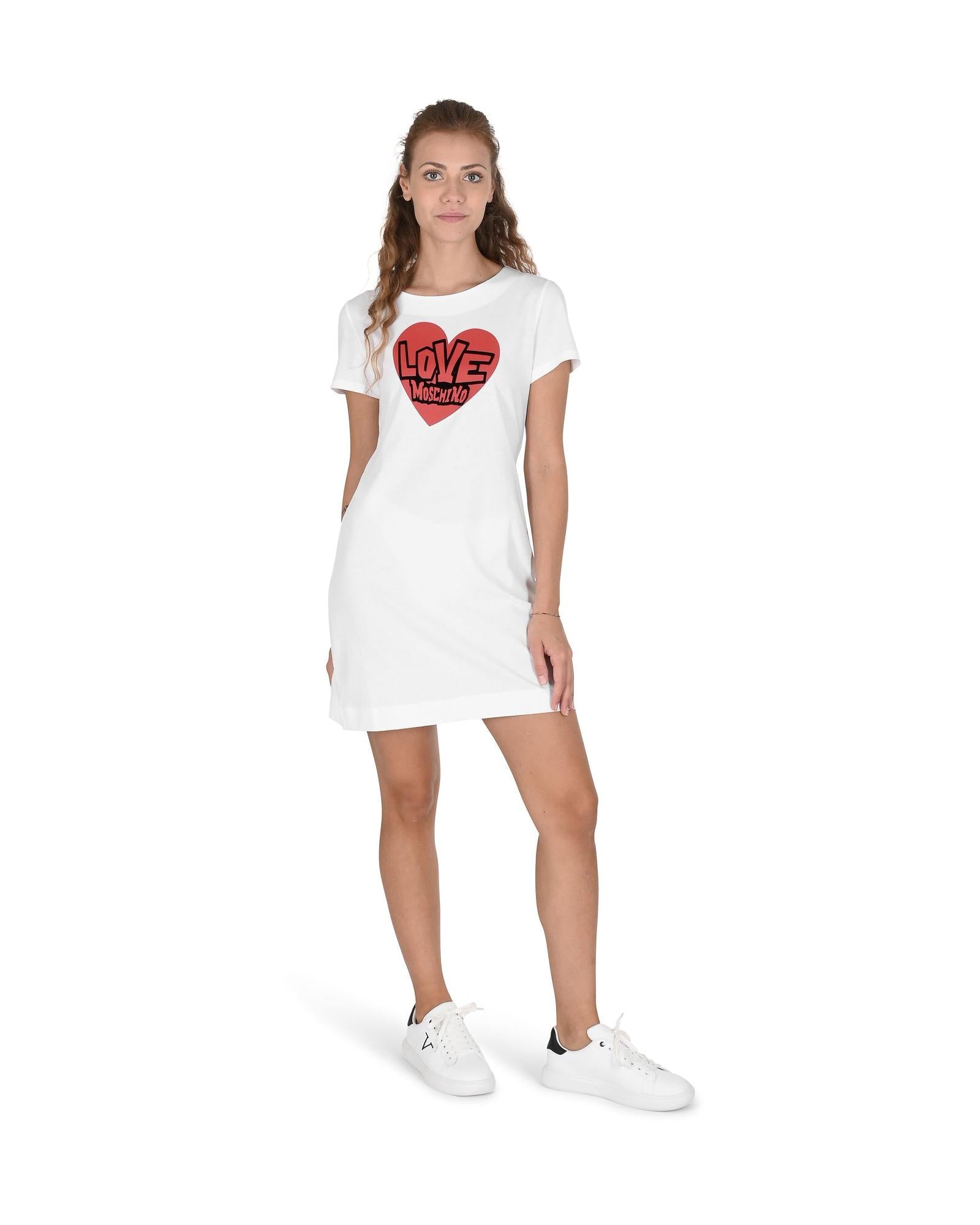 Heartprint Mini Dress Short Sleeve TShirt Dress - 40 IT