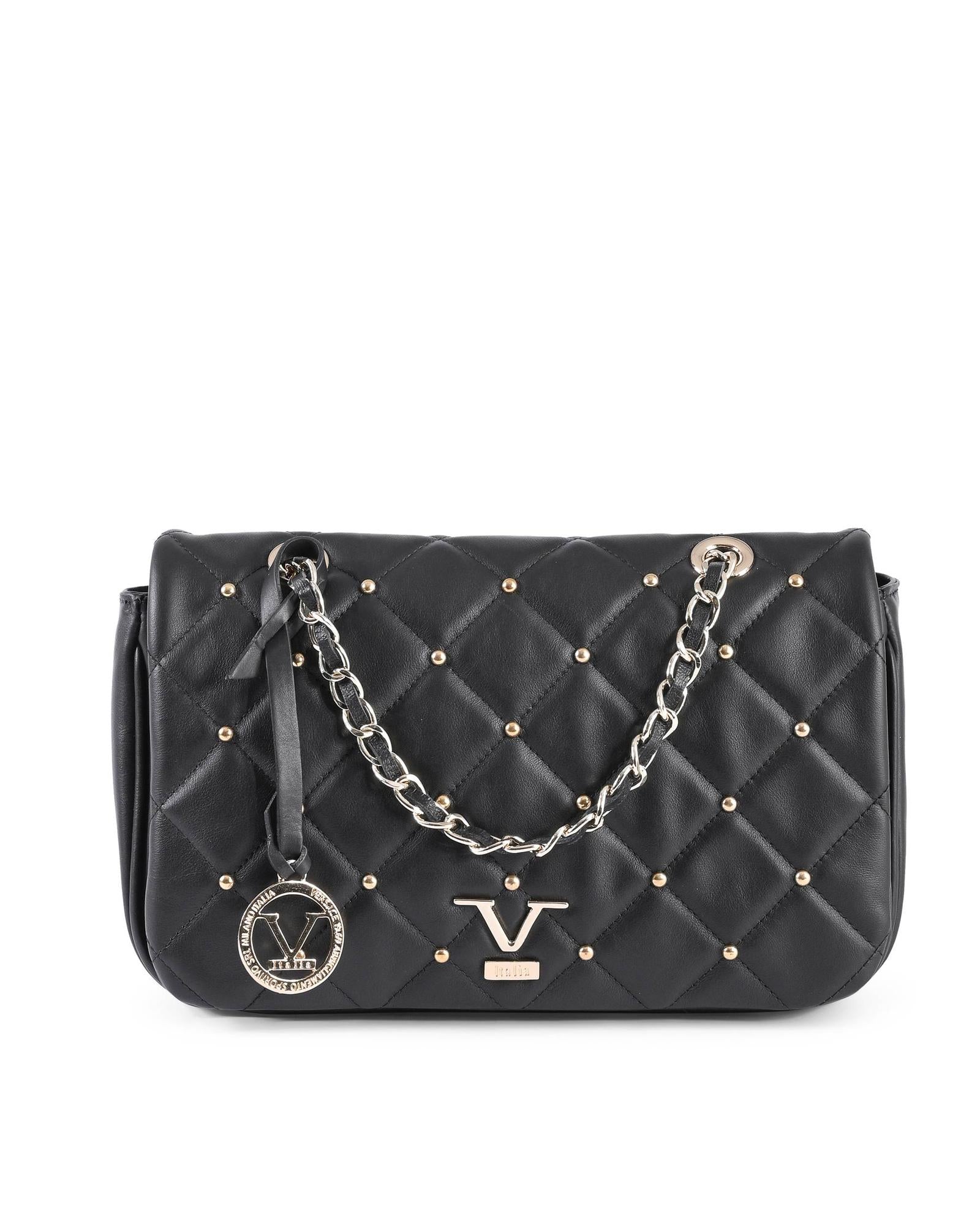 V Italia by VERSACE Chain Bag Black Leather - One Size