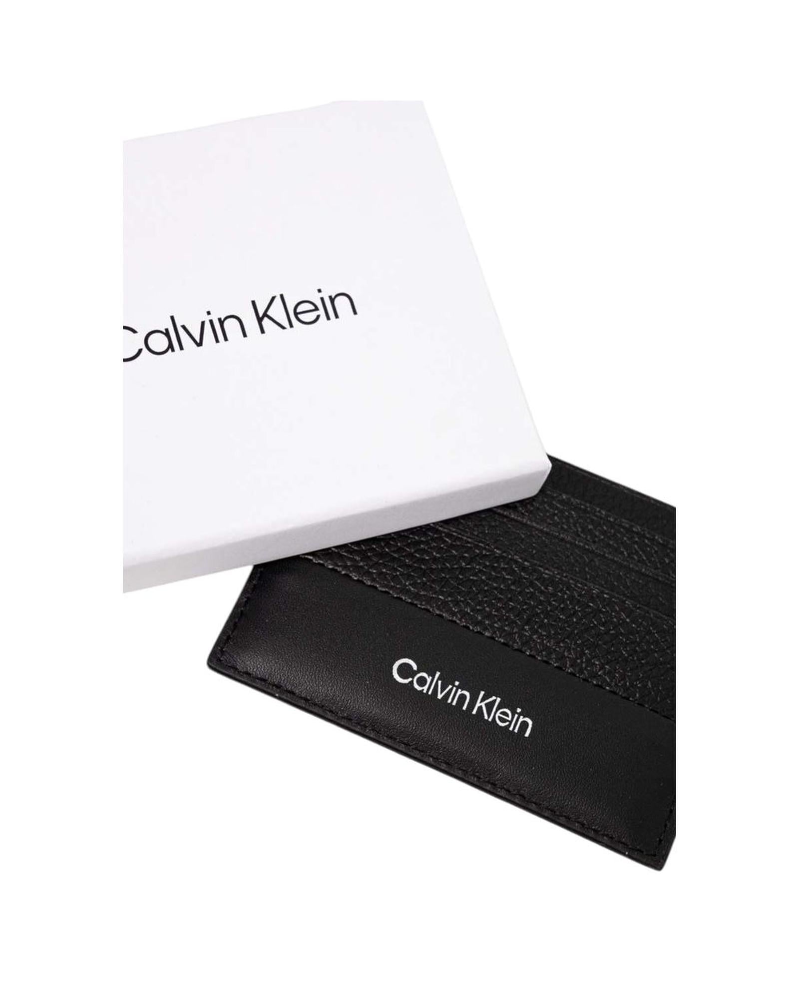 Calvin Klein Men's Black Leather Wallet - One Size