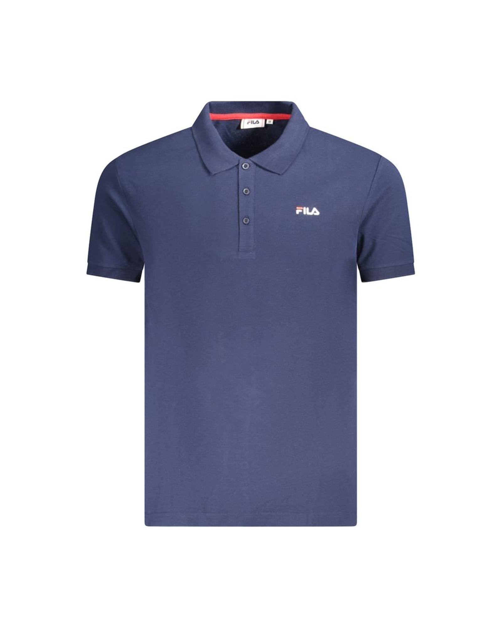 Fila Men's Blue Cotton Polo Shirt - M