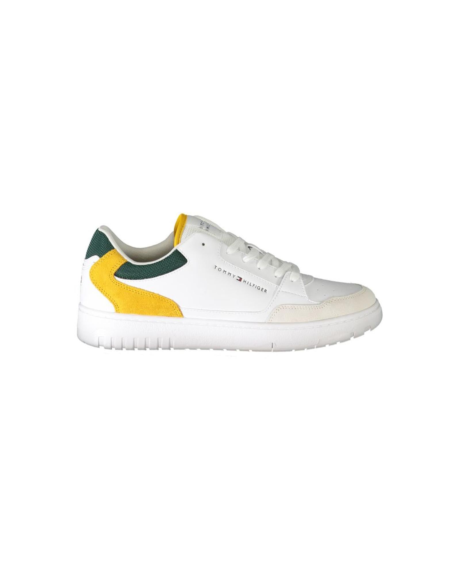 Tommy Hilfiger Men's White Polyester Sneaker - 43 EU