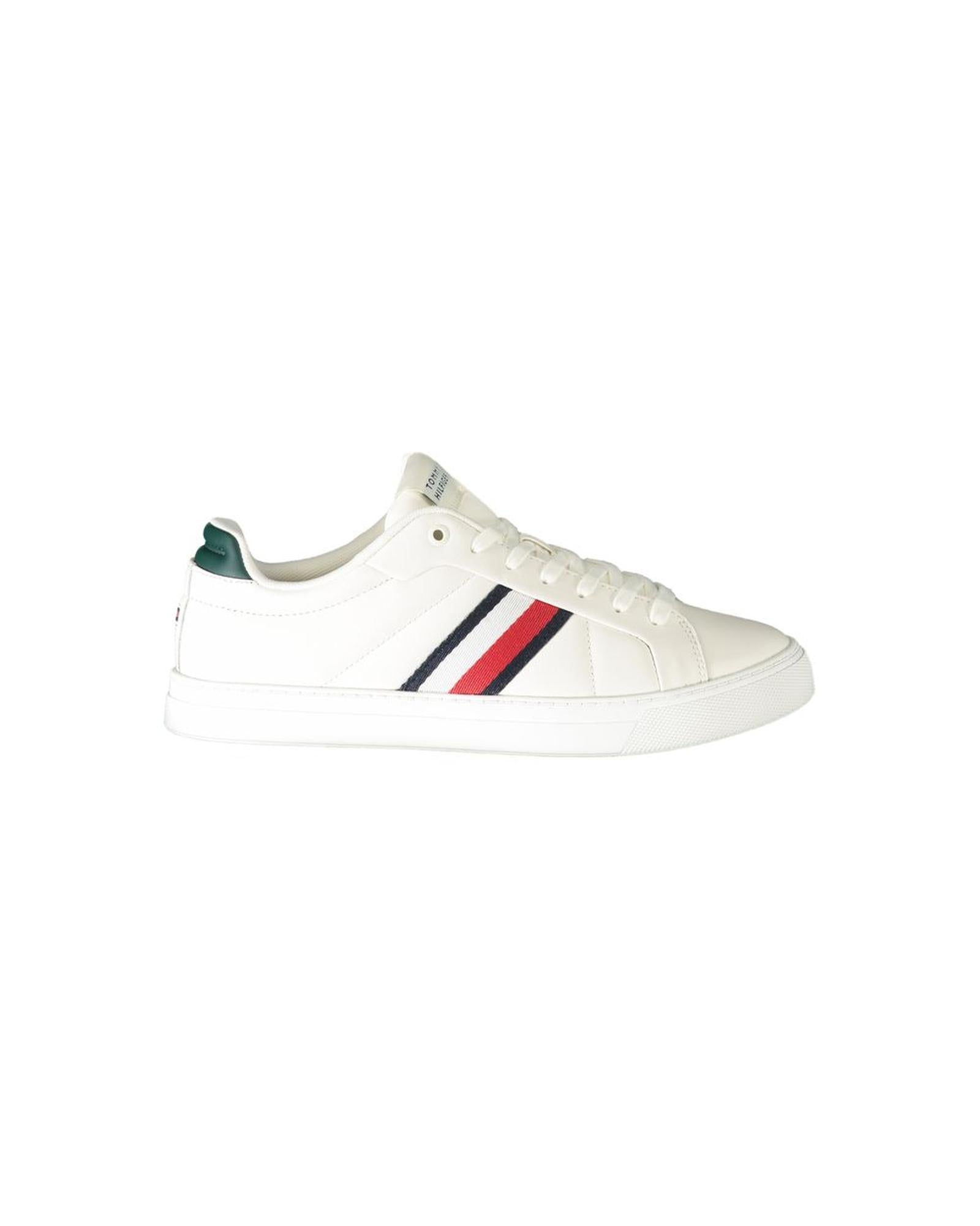 Tommy Hilfiger Men's White Leather  Sneaker - 45 EU