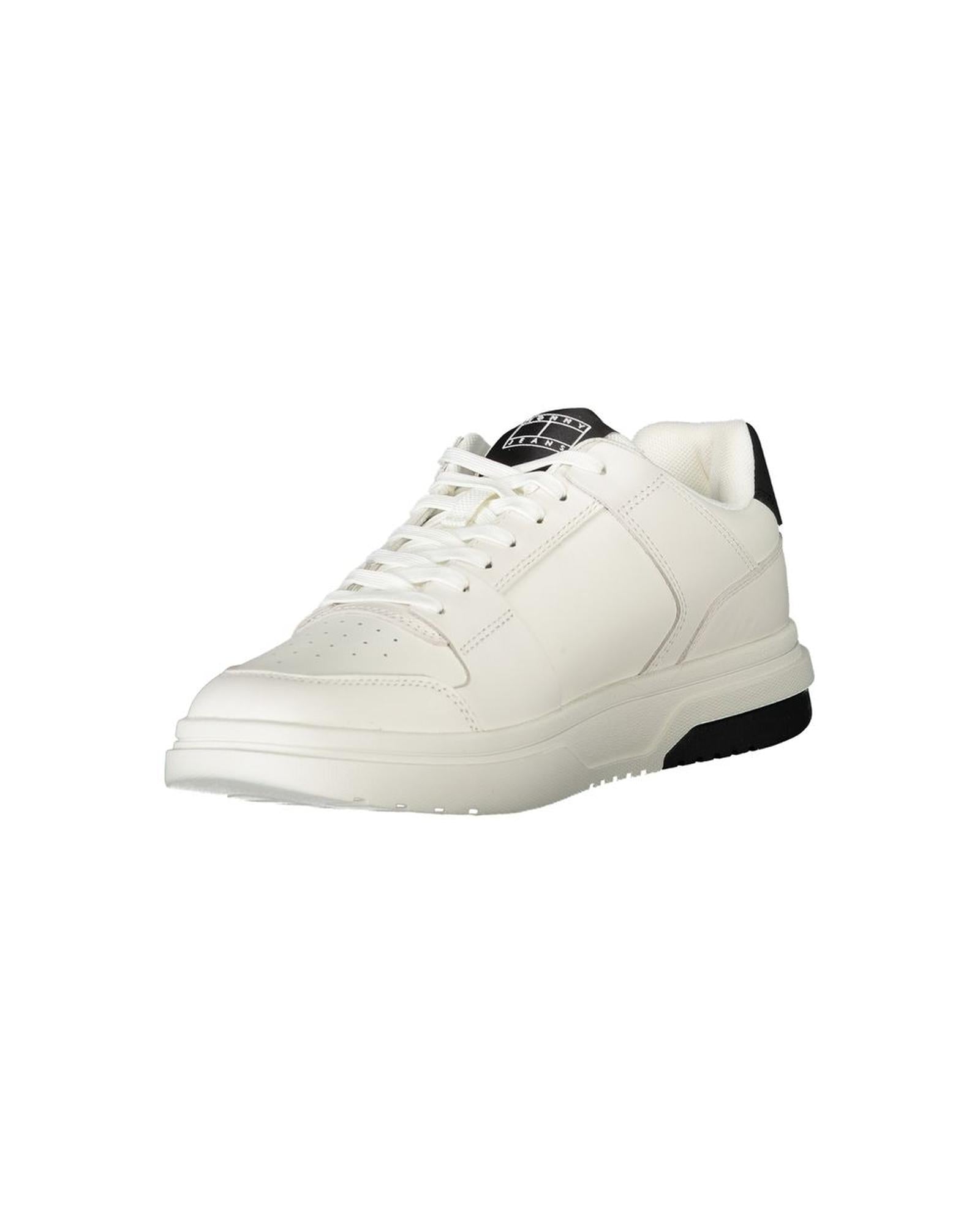 Tommy Hilfiger Men's White Polyester Sneaker - 45 EU