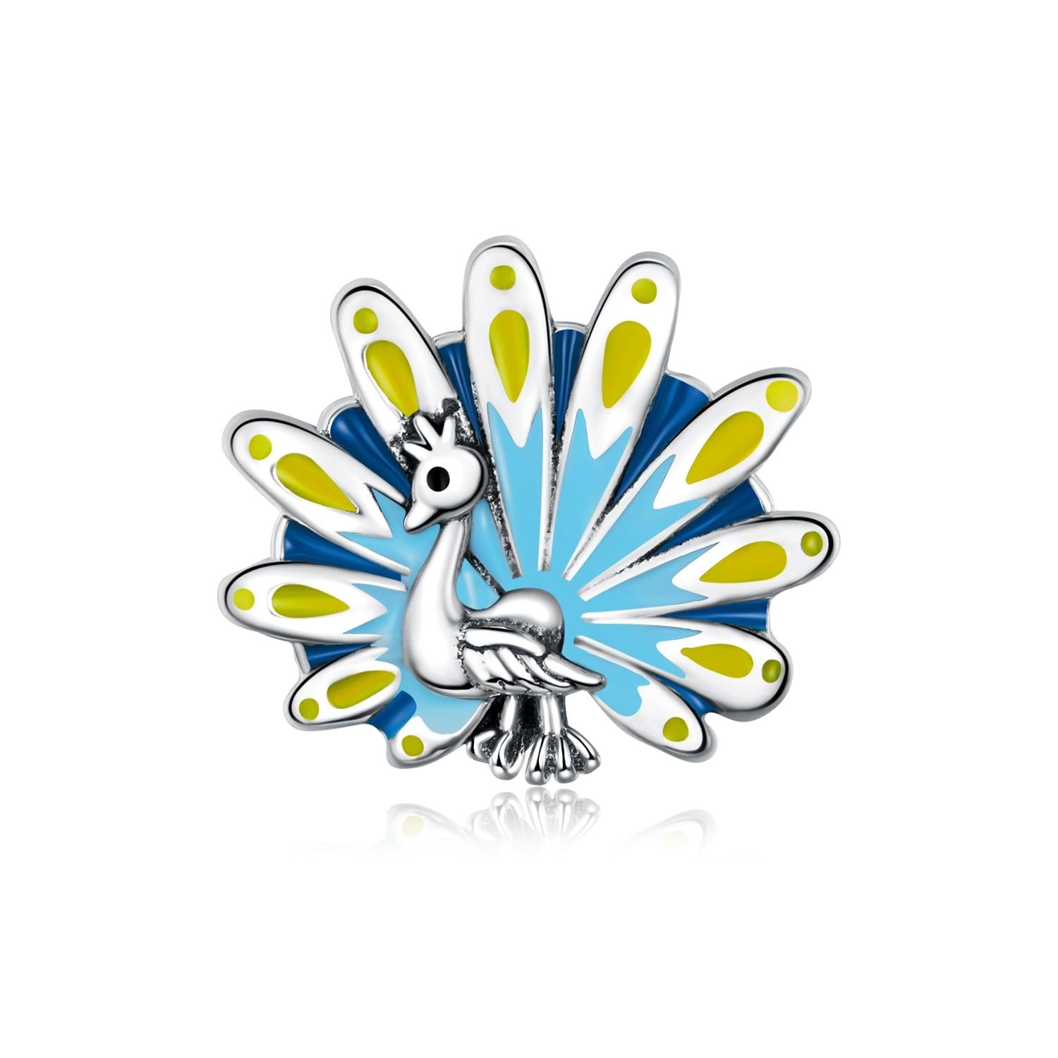 925 Sterling Silver Peacock Bead Bracelet & Necklace Set