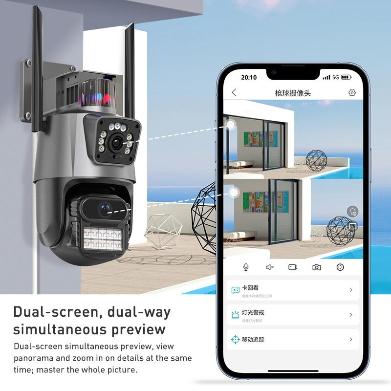 Smart Dual 2Mp Wifi Spherical Ip Camera With Humanoid Recognition And Alarm
