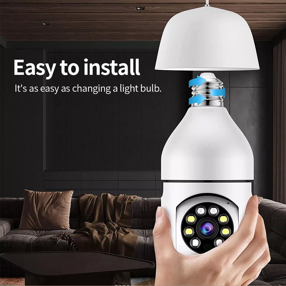 Smart Wifi Light Bulb Camera With Hd 2Mp Resolution Motion Detection Two-Way Audio Night Vision And 32G Tf Card