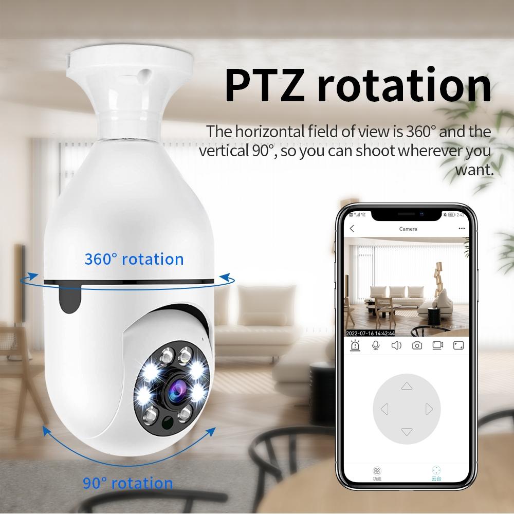 Smart Wifi Light Bulb Camera With Hd 2Mp Resolution Motion Detection Two-Way Audio Night Vision And 32G Tf Card