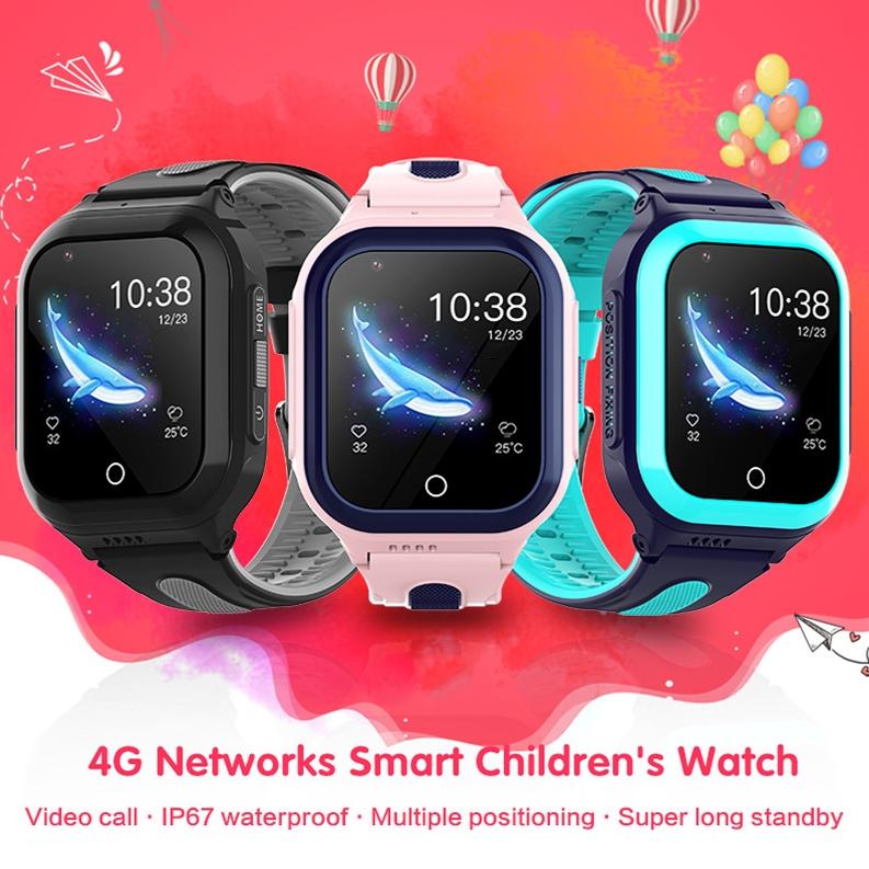 1.4 Inch 4G Gps + Wifi + Lbs Positioning Children Calling Watch With Sos Function - Pink
