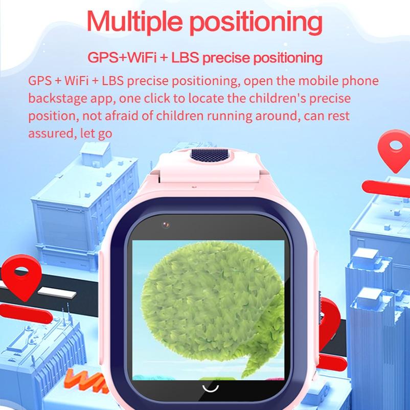 1.4 Inch 4G Gps + Wifi + Lbs Positioning Children Calling Watch With Sos Function - Pink
