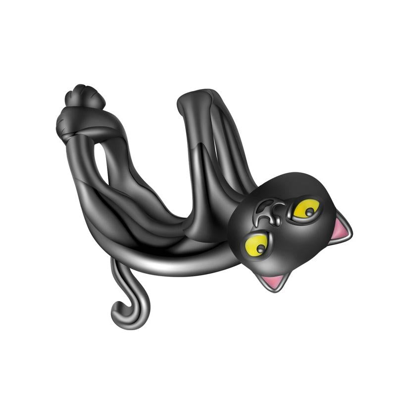 Black Electroplated Cat Bead Diy Kit