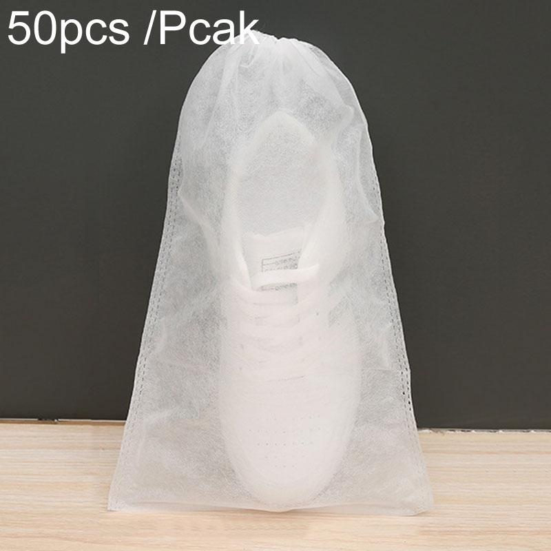 Thickened Non Woven Shoe Storage Bag Portable & Sunscreen - 50Pcs /Pack 24X38Cm Small