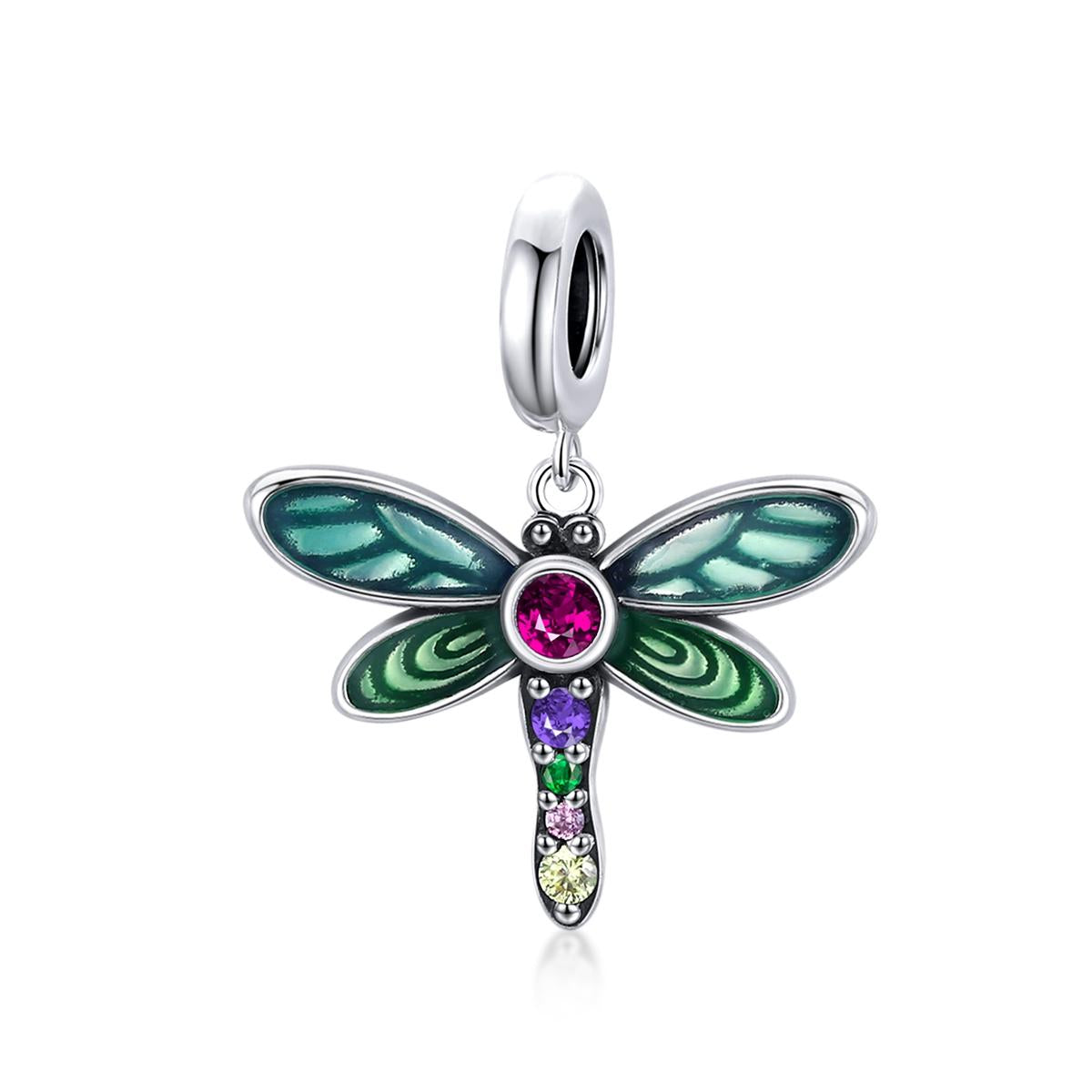 925 Sterling Silver Dragonfly Pendant For Diy Bracelets & Necklaces