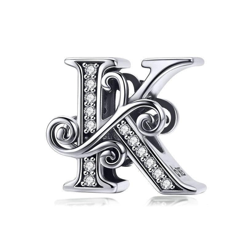 Diy Bracelet Beaded Accessories With Zircon Beads Letter K Style - K
