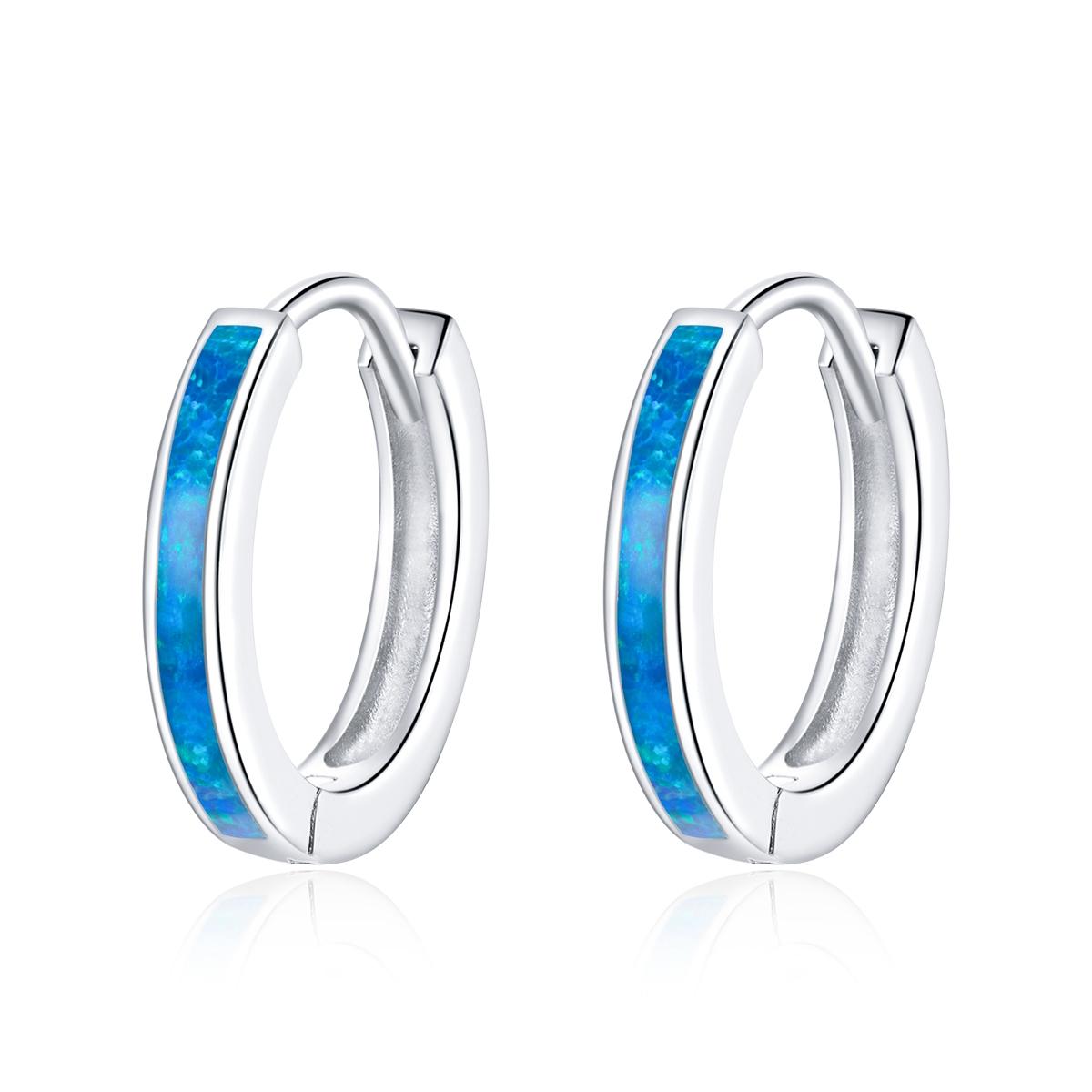 925 Sterling Silver Simple Opal Earrings For Women