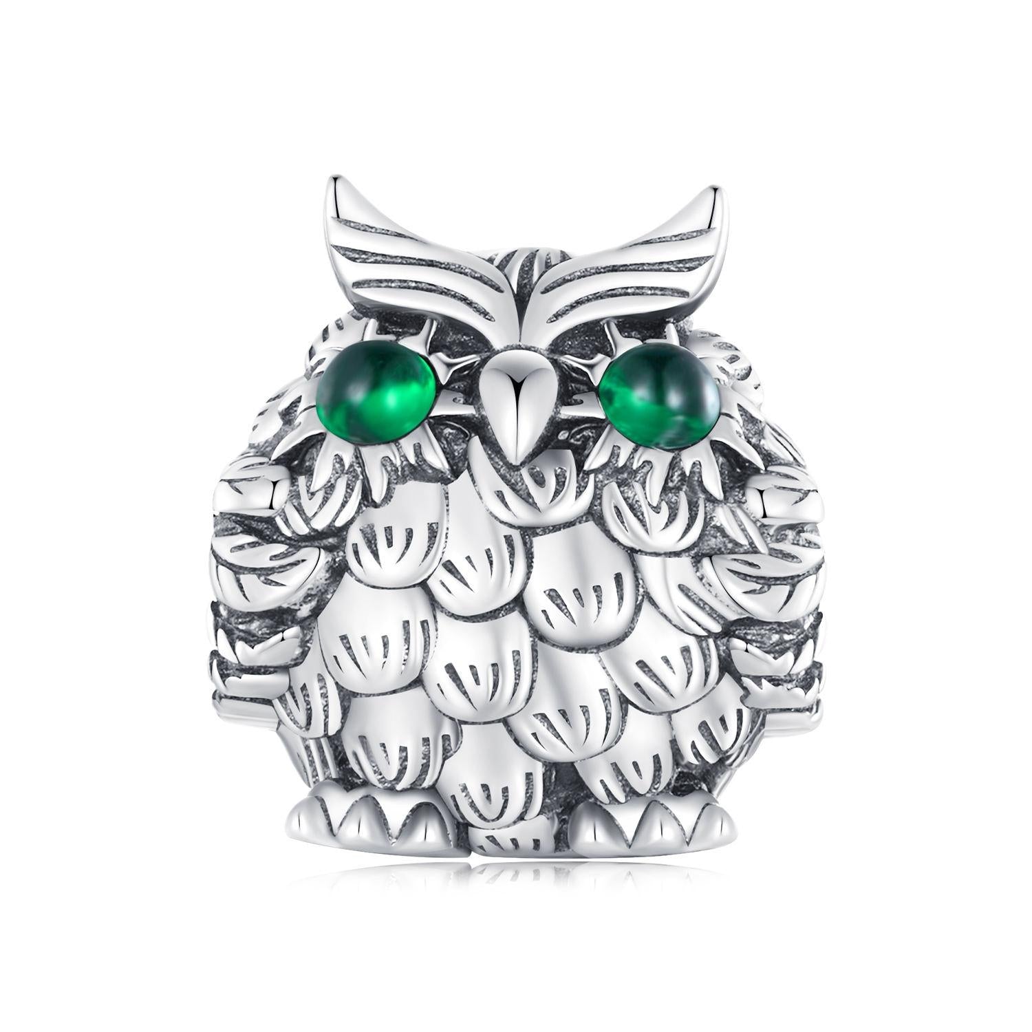 925 Sterling Silver Owl Pendant Necklace Charm For Diy Bracelets