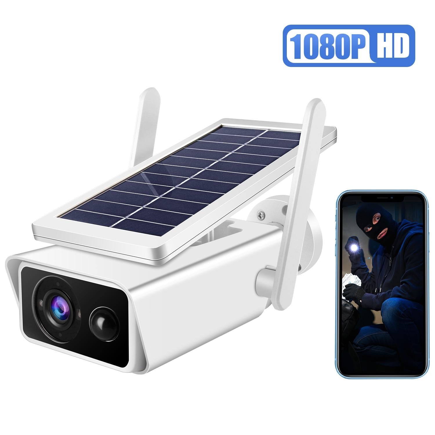 Solar-Powered 1080P Wifi Security Camera With Motion Detection And Night Vision