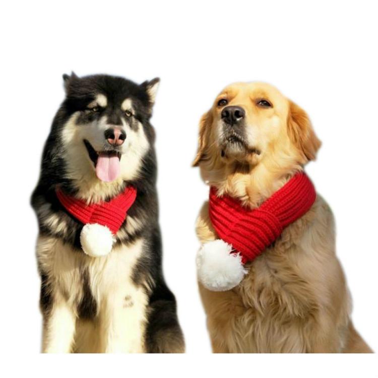 Pet Christmas Wool Scarf Dog Saliva Towel - Size S