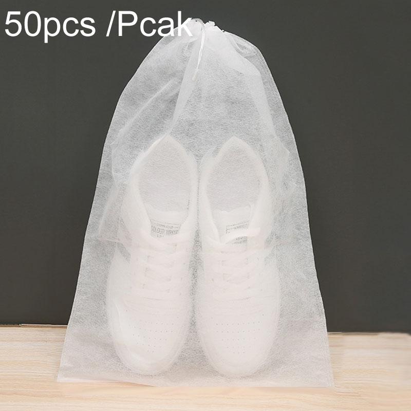 Thickened Non Woven Shoe Storage Bag Portable & Sunscreen - 50Pcs /Pack 32X48Cm Large