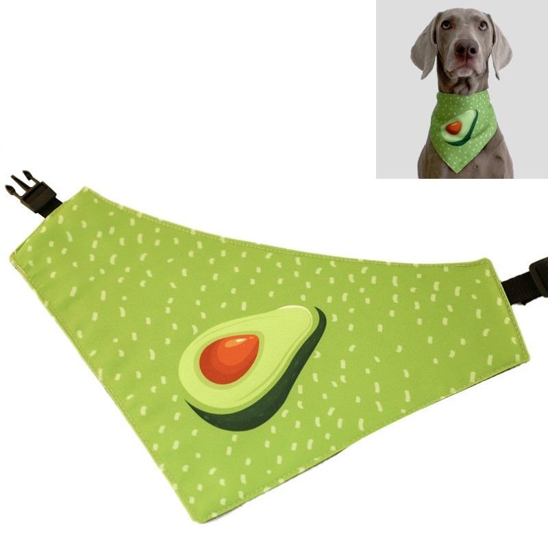 Refreshing Avocado Pet Scarf Three-Layer Thickened Waterproof Saliva Towel - Size L