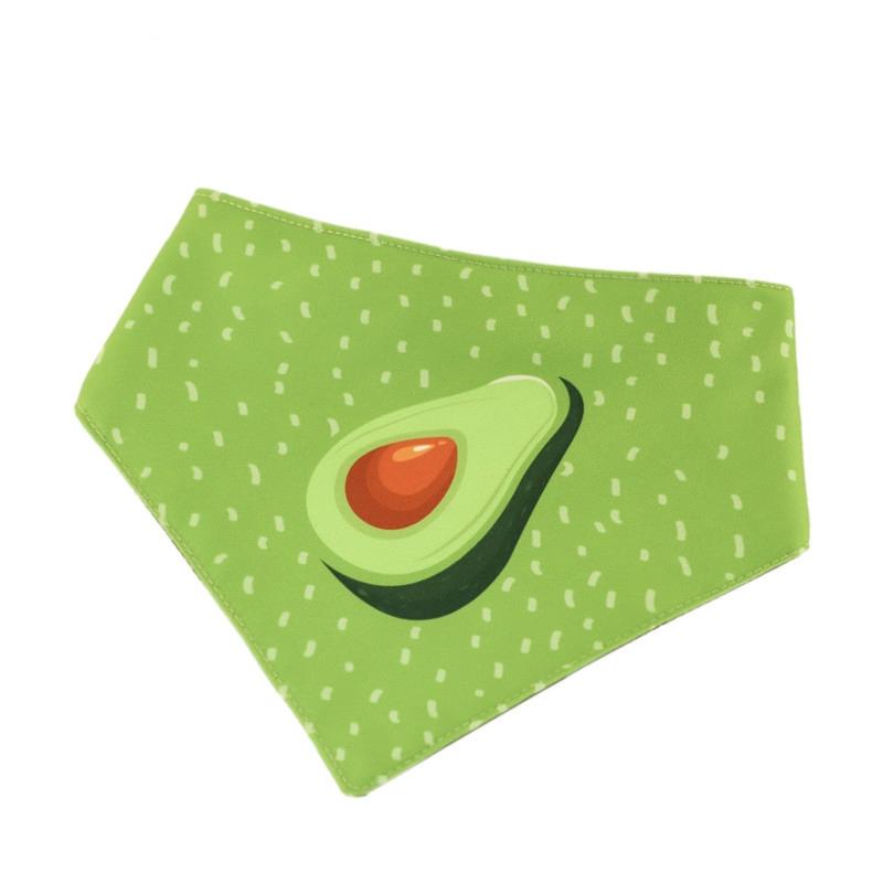 Refreshing Avocado Pet Scarf Three-Layer Thickened Waterproof Saliva Towel - Size L