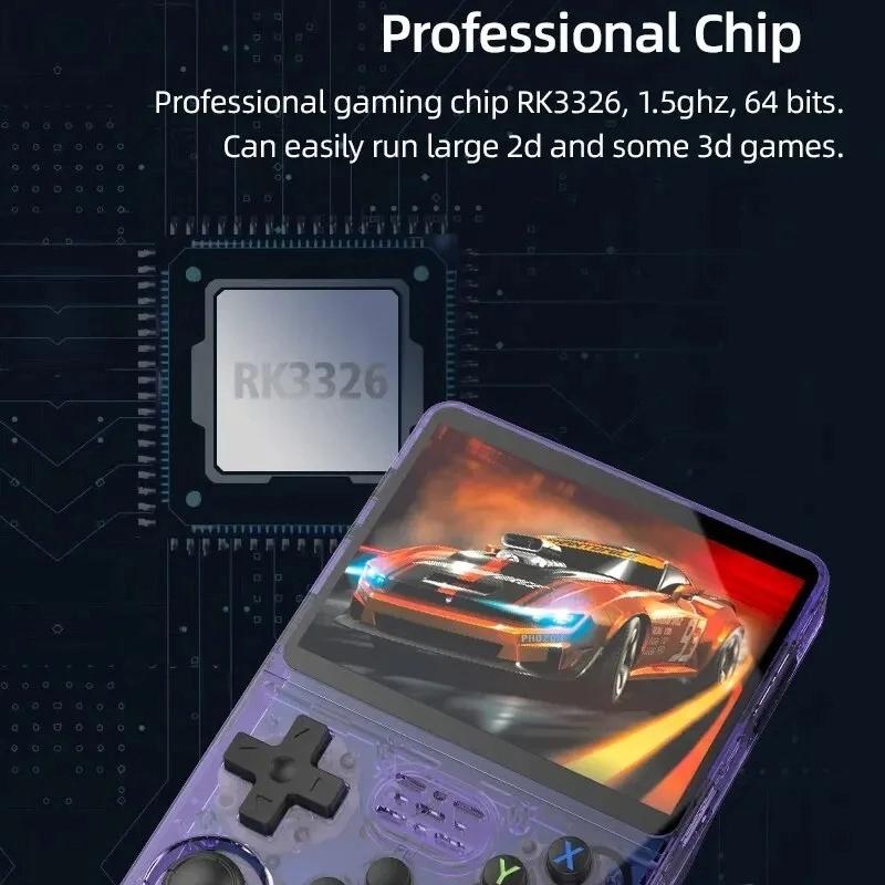 Retro Handheld Game Console With 3.5-Inch Ips Screen - Portable Video Player 128G In Gray Transparent - 128G Purple Transparent
